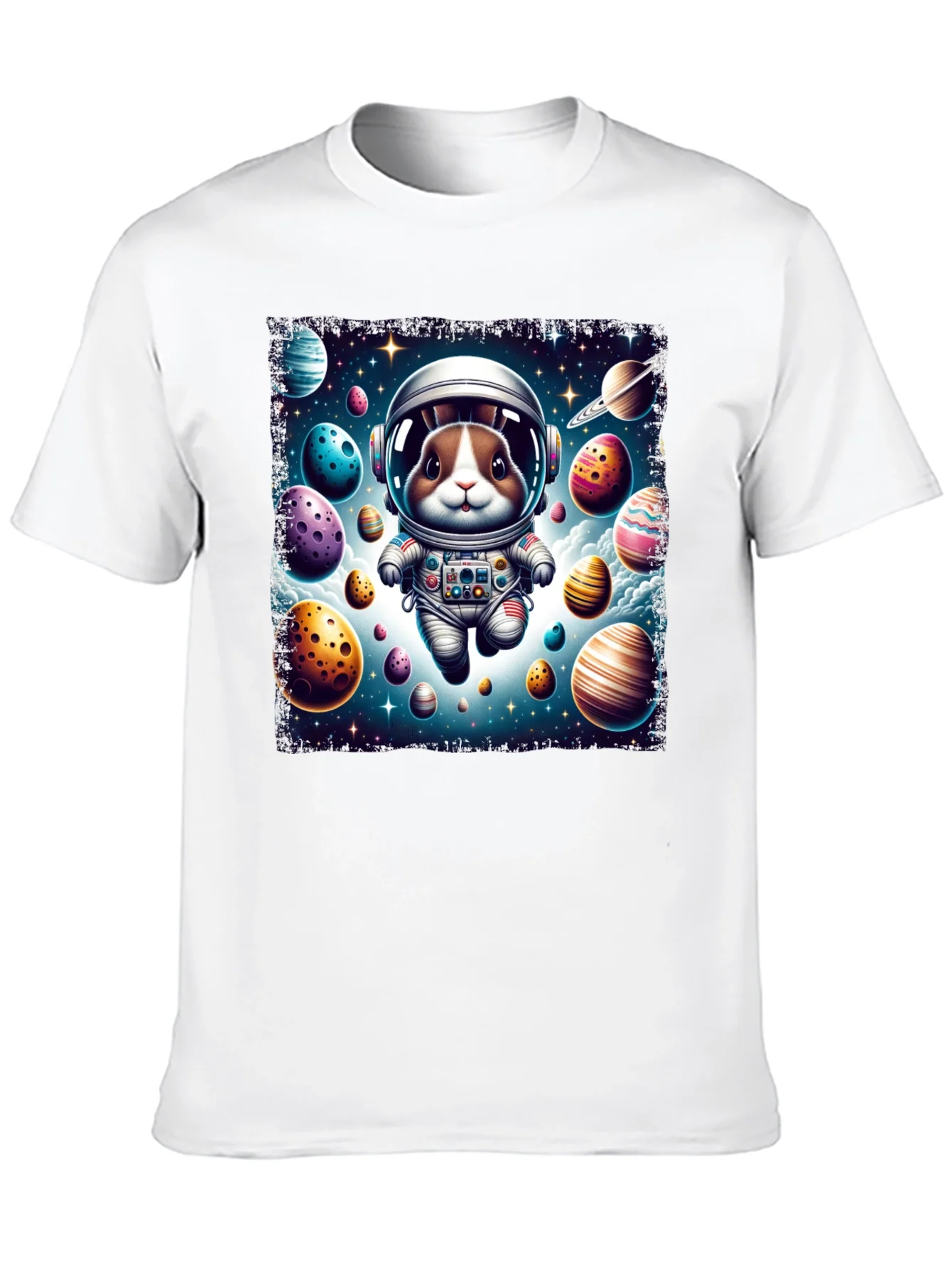 Space Bunny Easter Egg Universe Graphic Tee