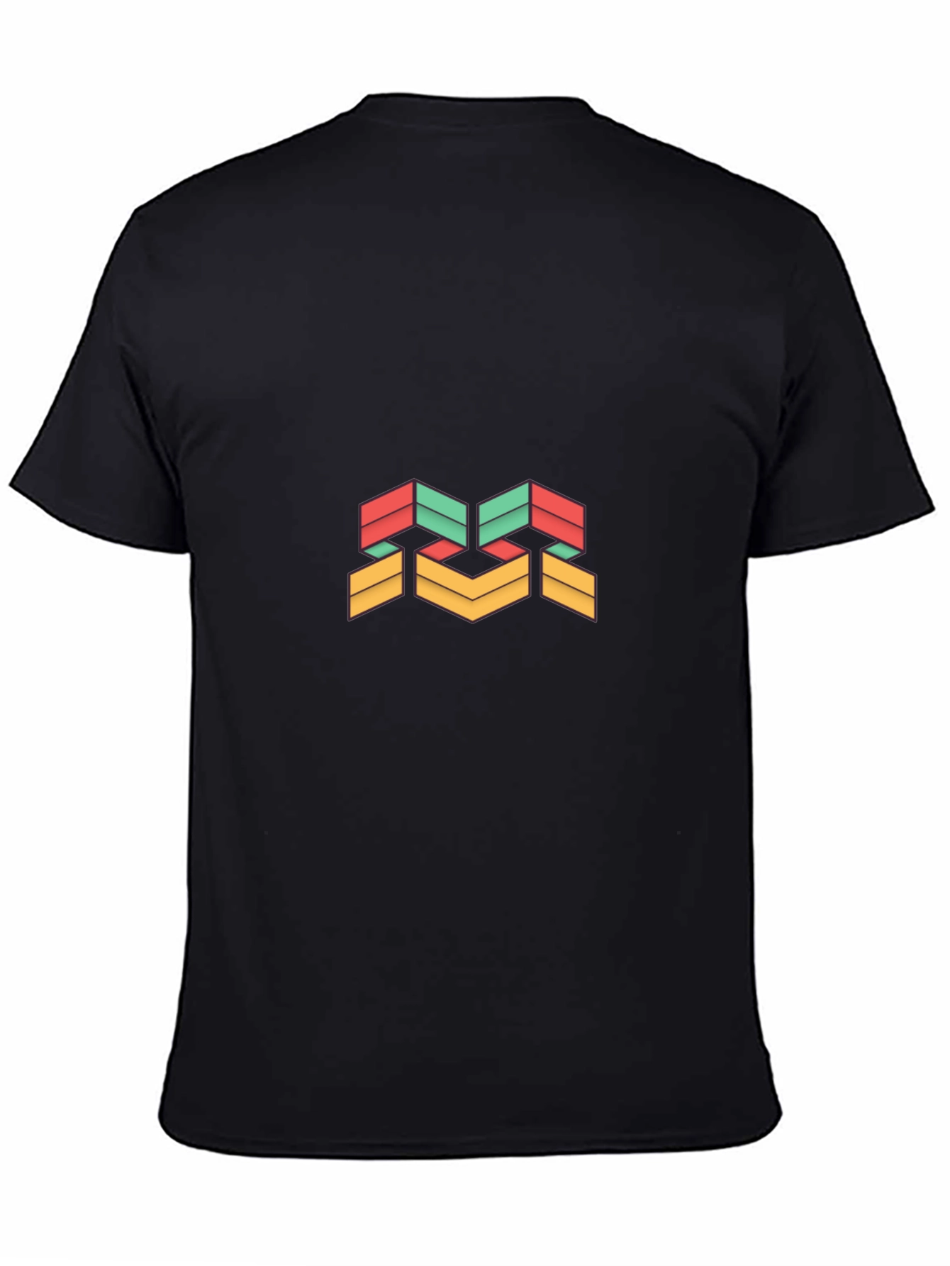 Modern Geometric Design Black T-Shirt