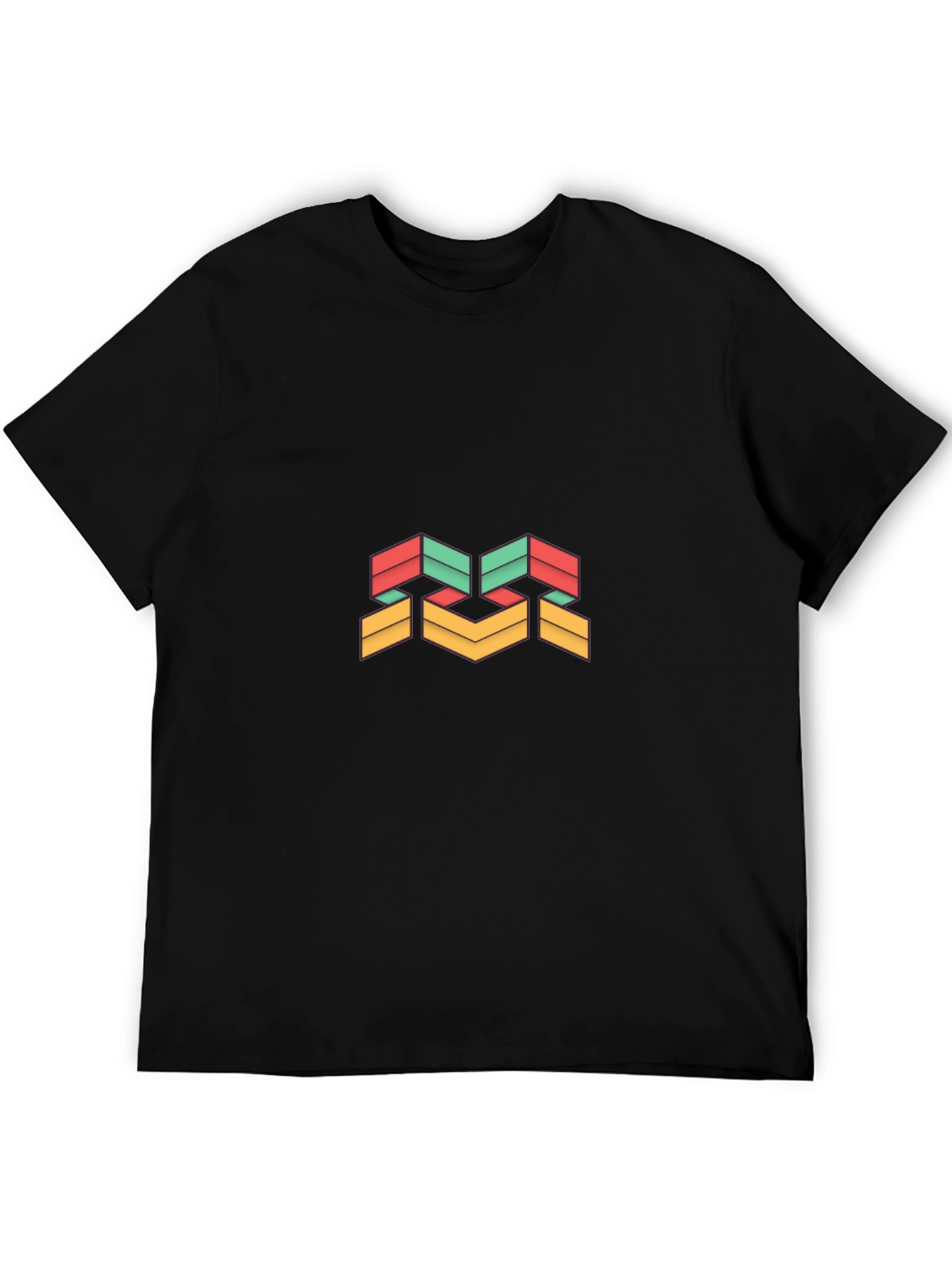Modern Geometric Design Black T-Shirt