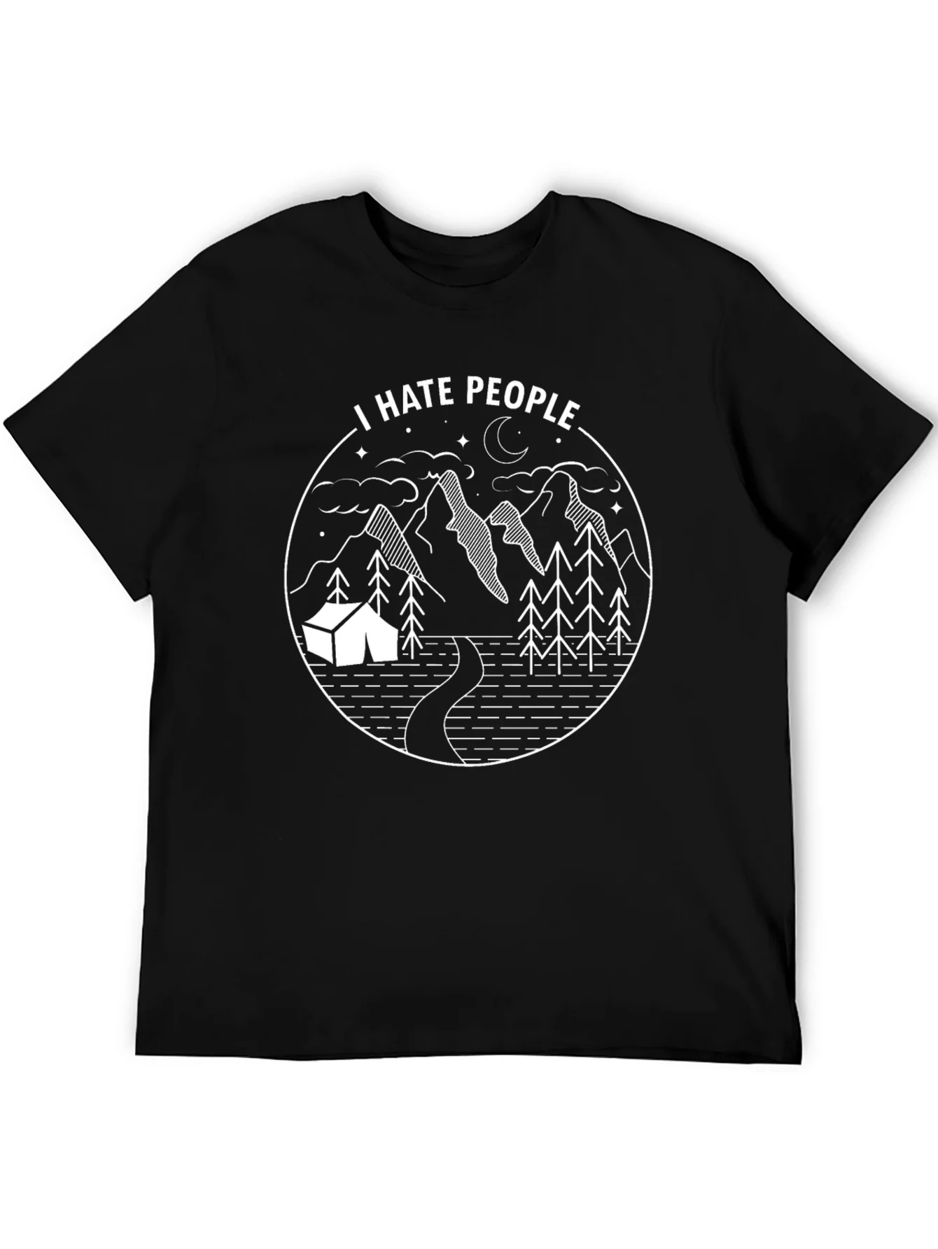 I Hate People Mountain Camping Graphic T-Shirt