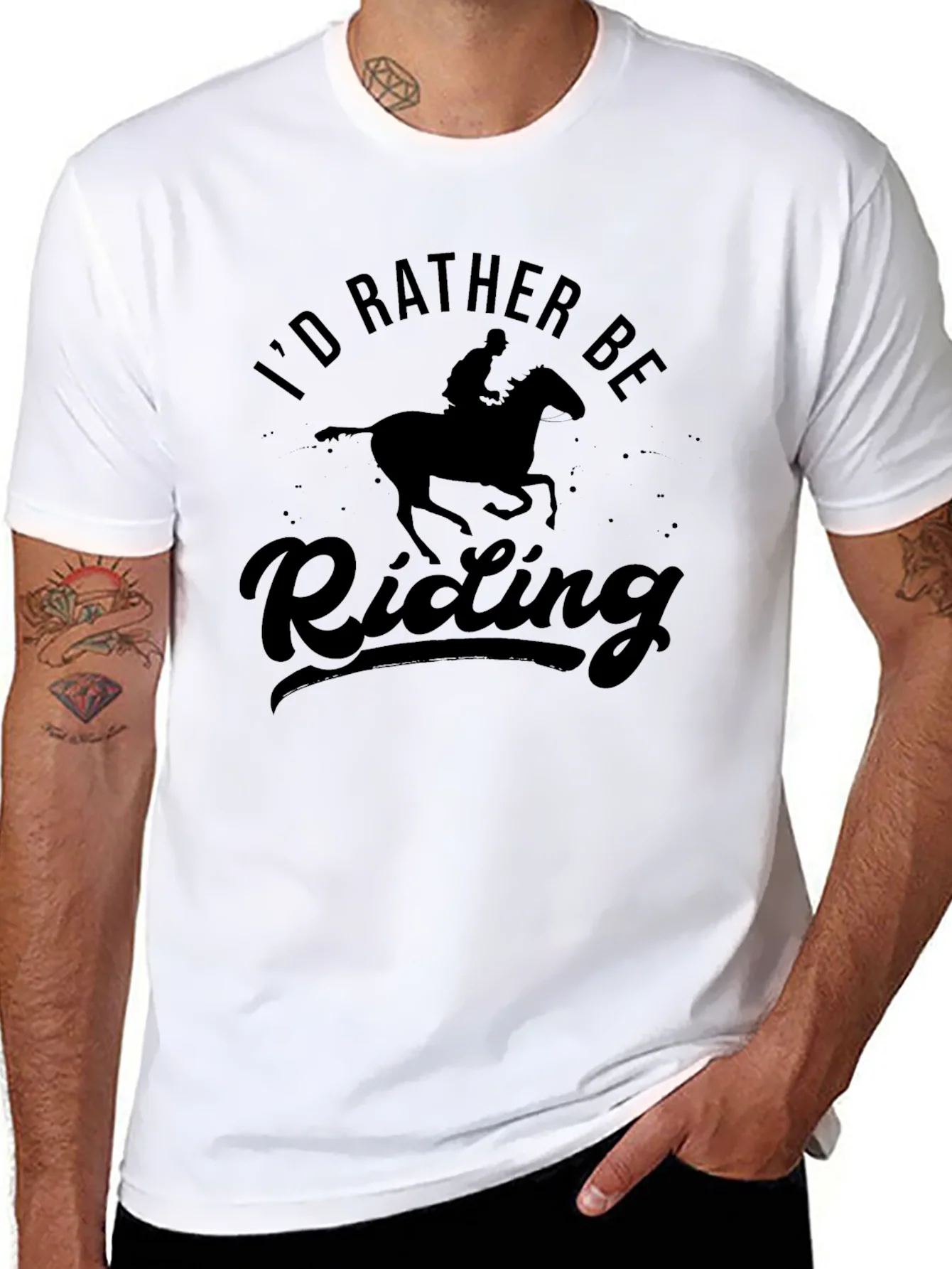 Id Rather Be Riding Horseback Graphic Tee