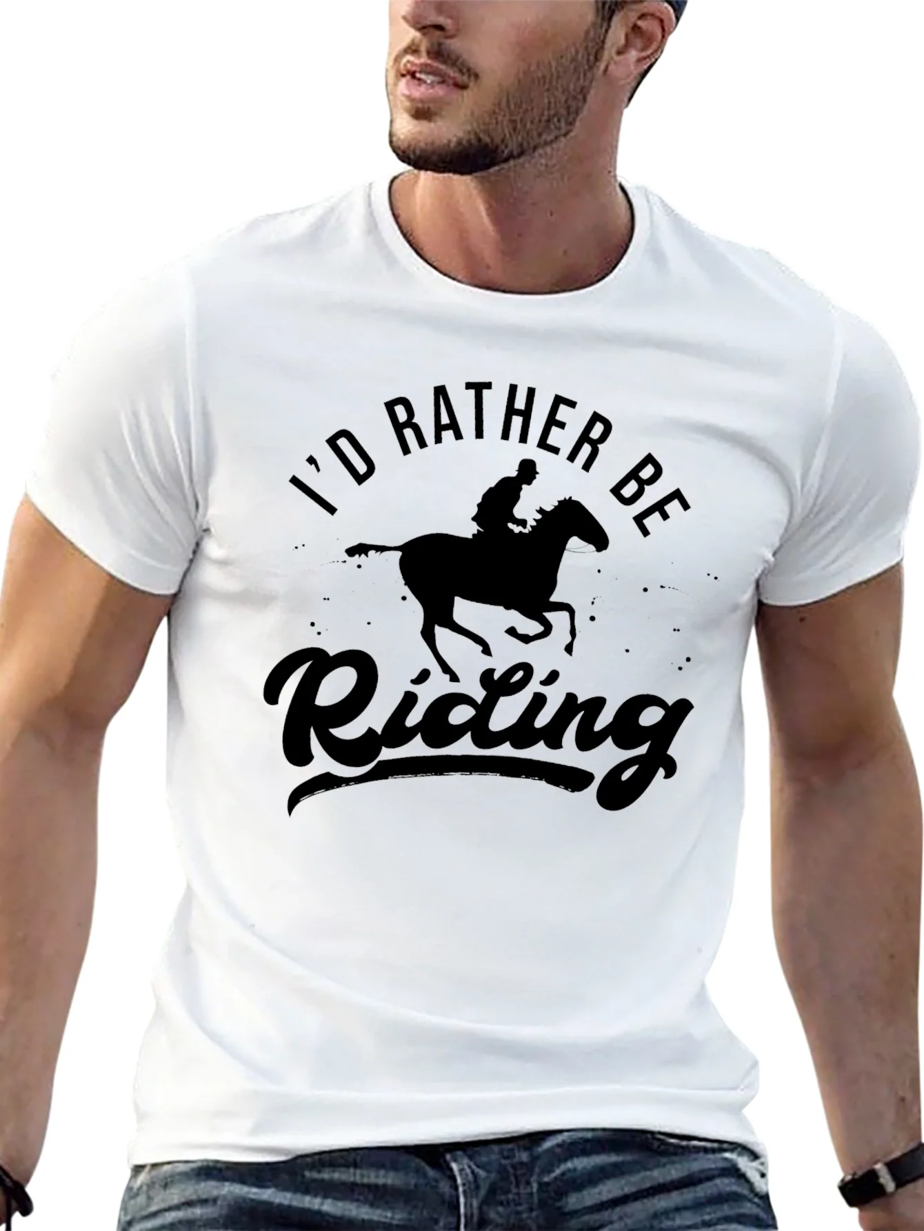 Id Rather Be Riding Horseback Graphic Tee