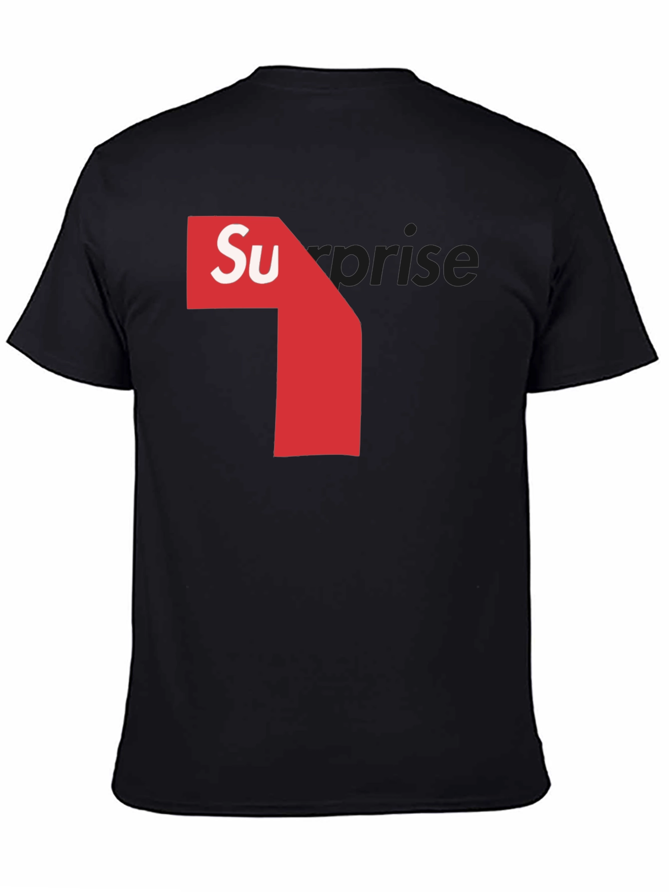 Mens Black T-Shirt with Surprise Graphic