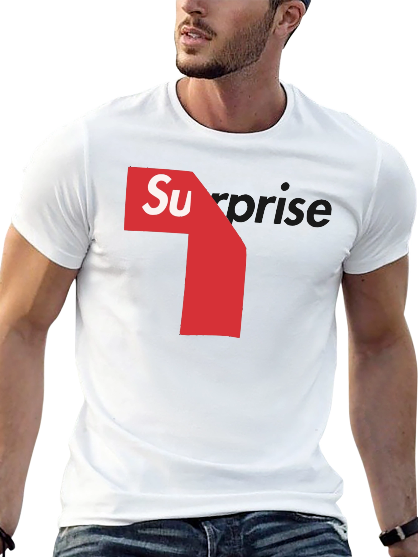 Mens Black T-Shirt with Surprise Graphic