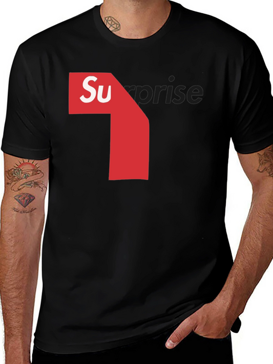 Mens Black T-Shirt with Surprise Graphic