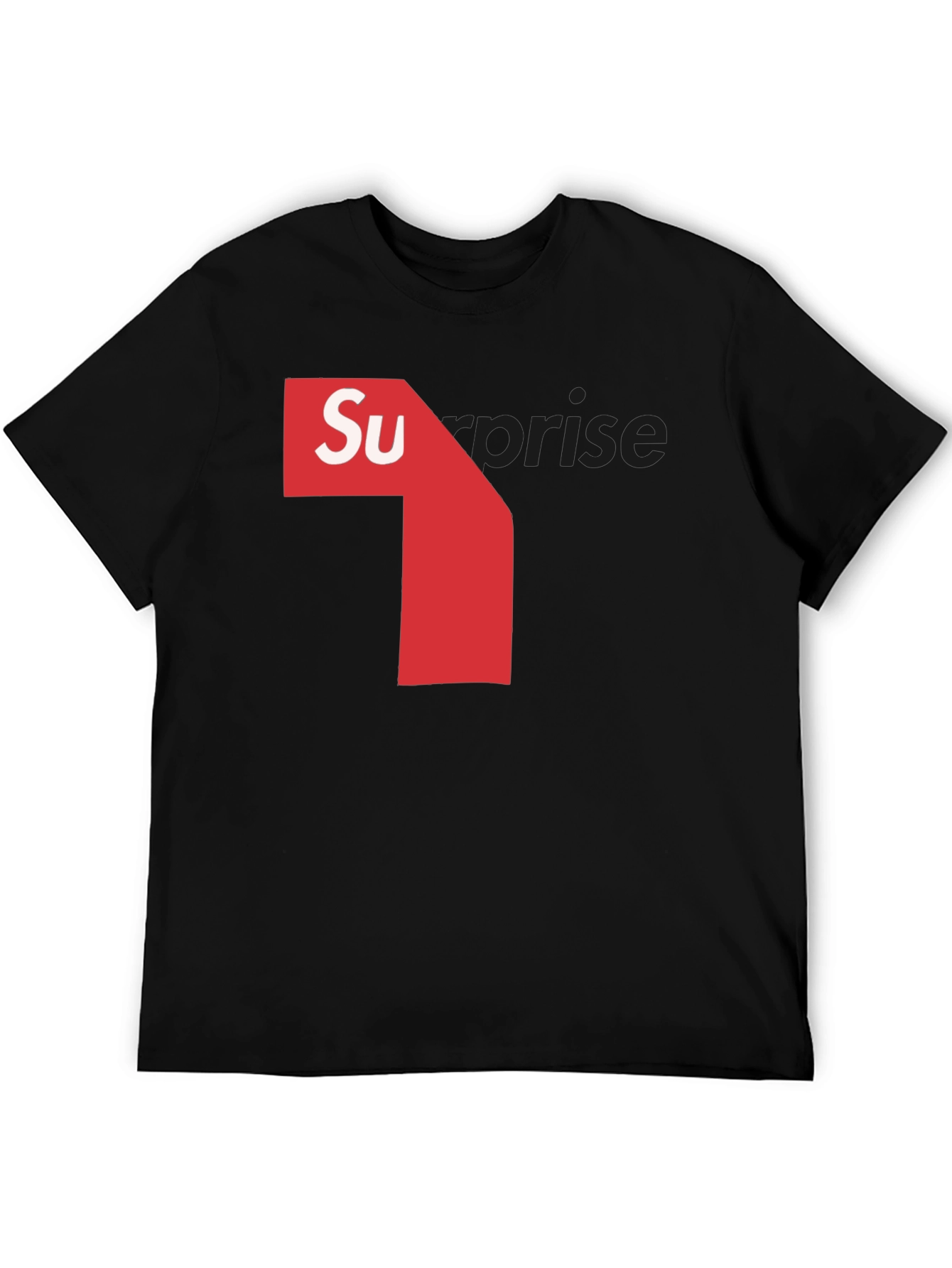Mens Black T-Shirt with Surprise Graphic