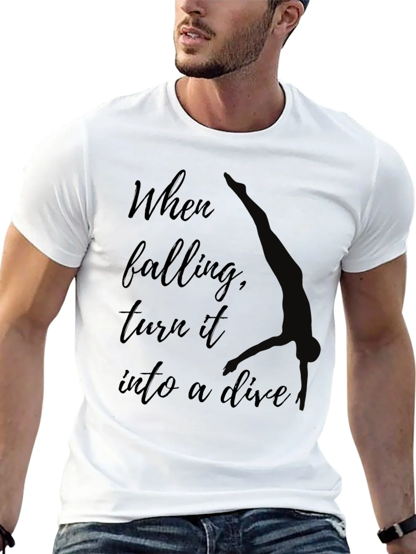 Inspirational Diver T-Shirt - When Falling Dive