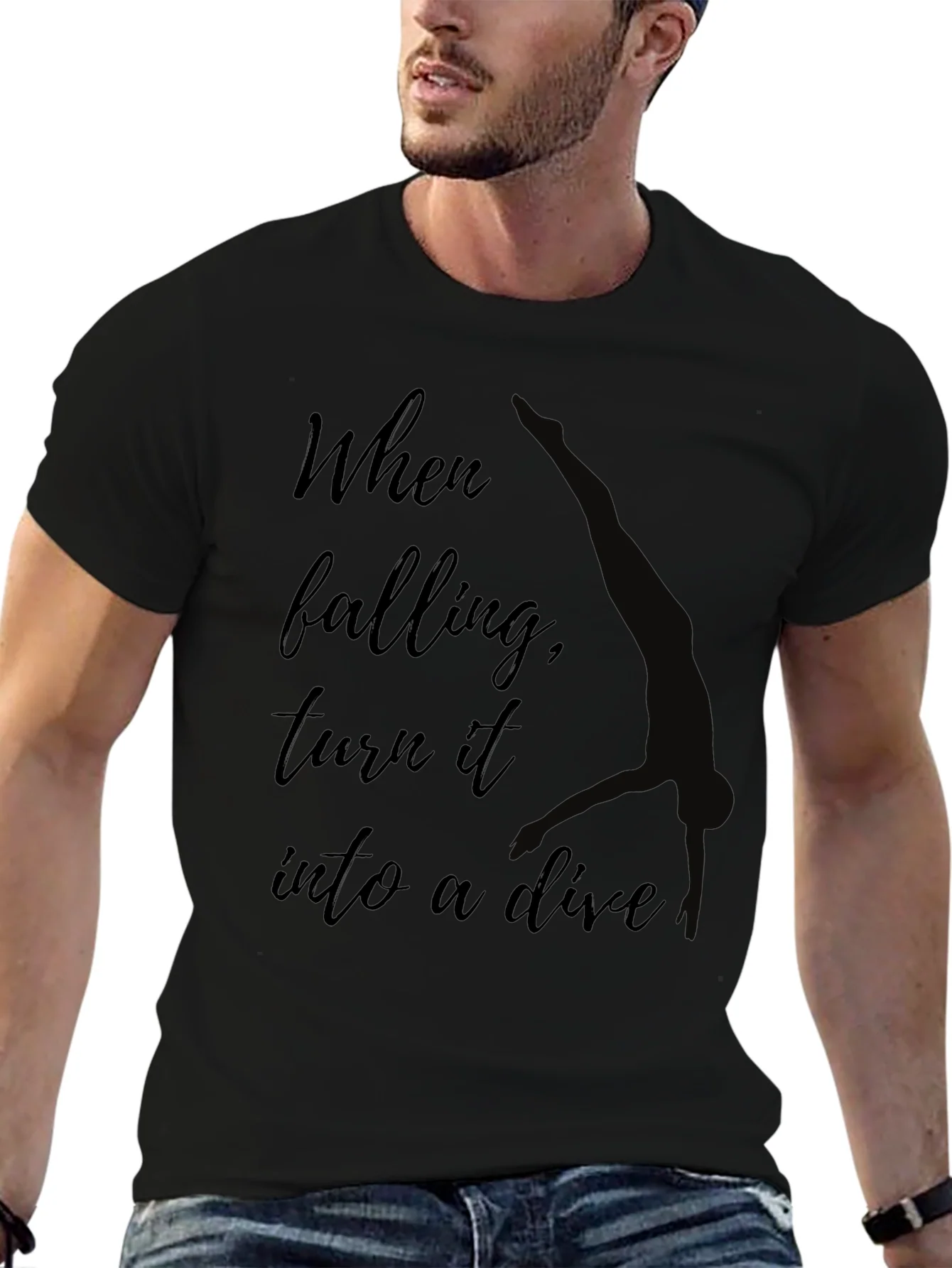 Inspirational Diver T-Shirt - When Falling Dive
