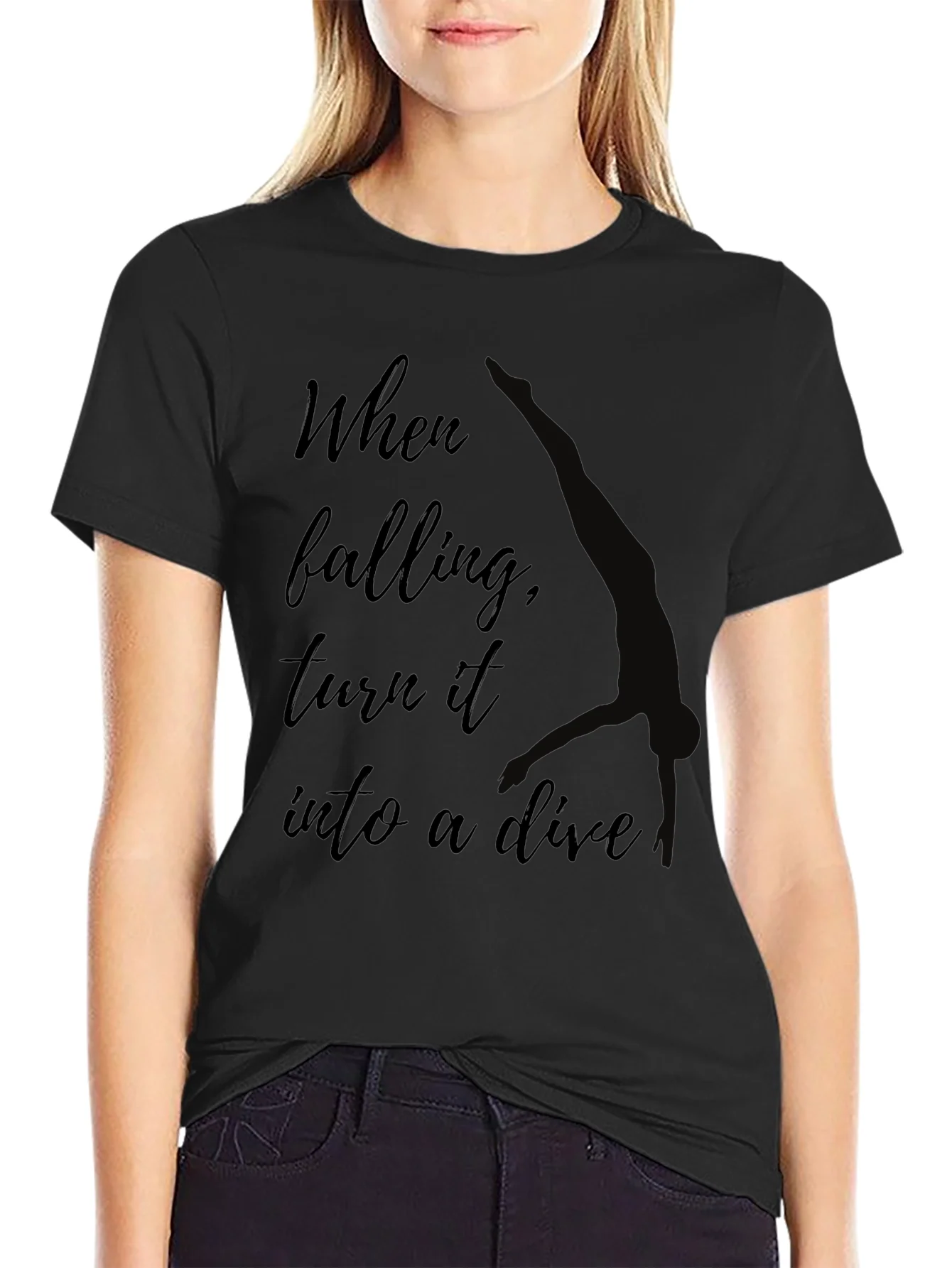 Inspirational Diver T-Shirt - When Falling Dive
