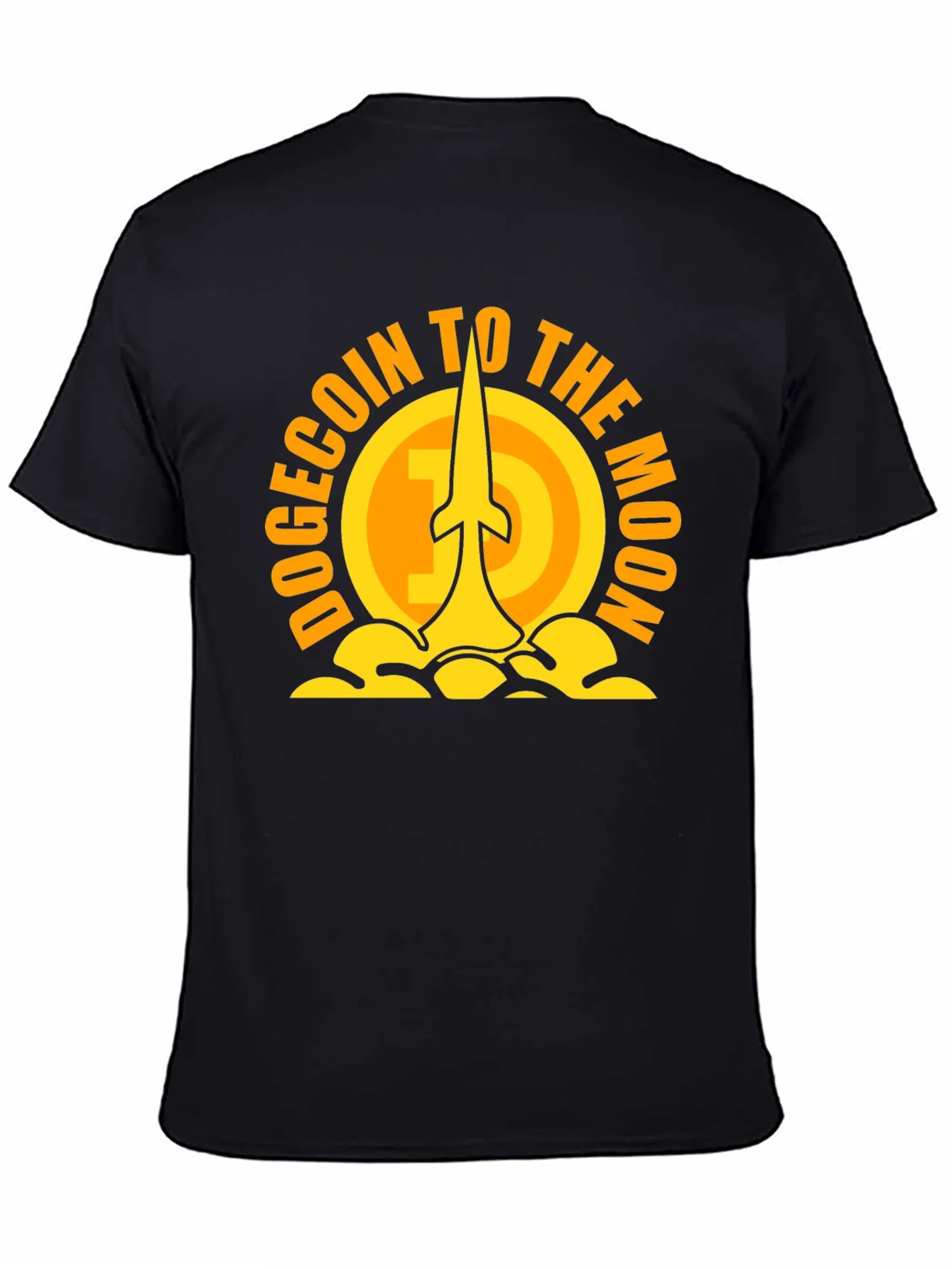 Dogecoin to the Moon Black T-Shirt