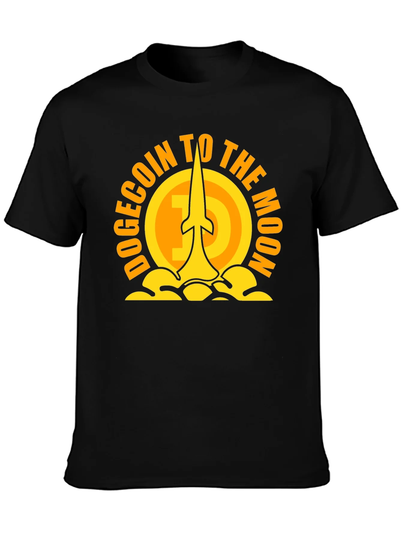Dogecoin to the Moon Black T-Shirt