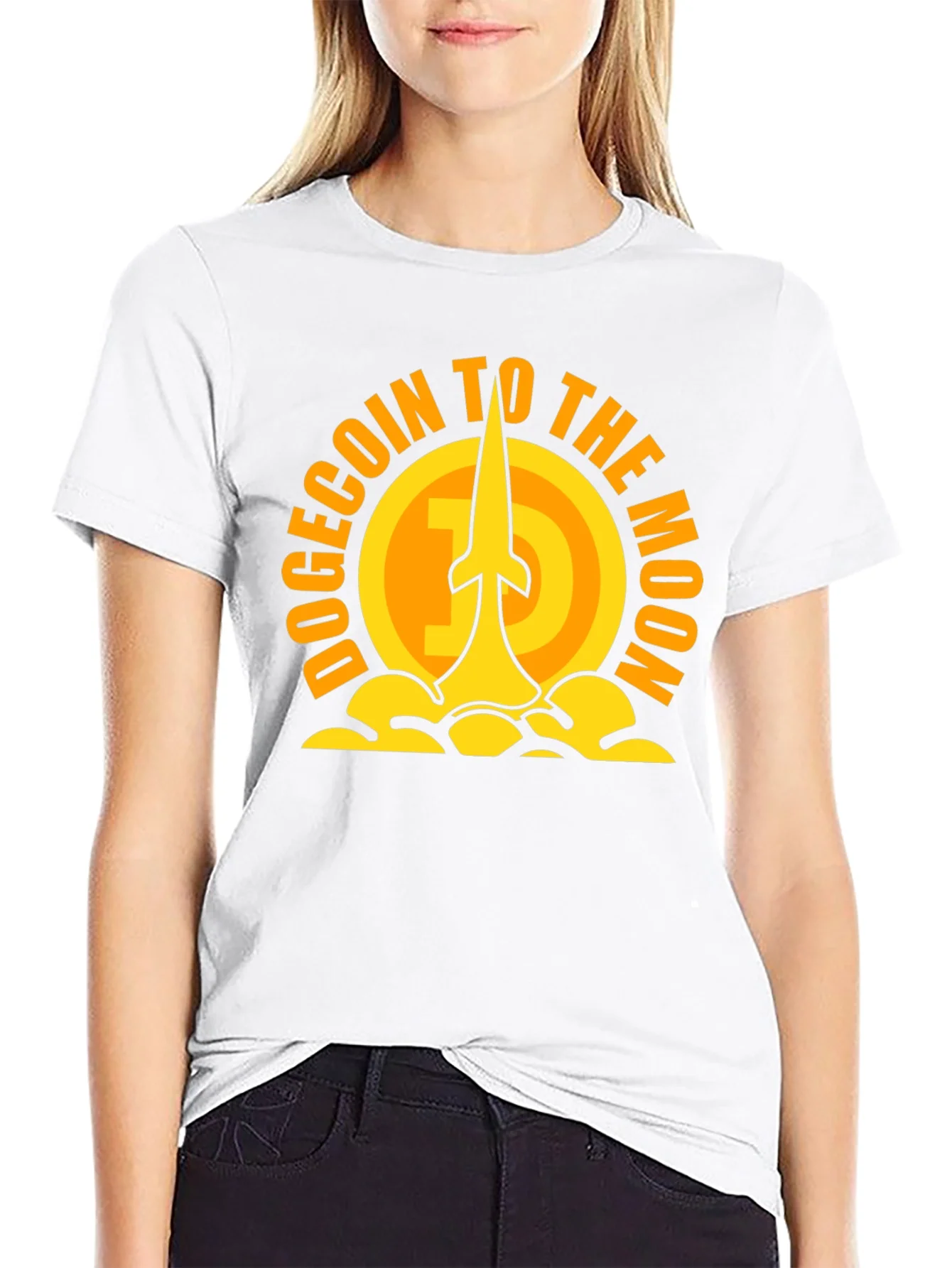 Dogecoin to the Moon Black T-Shirt