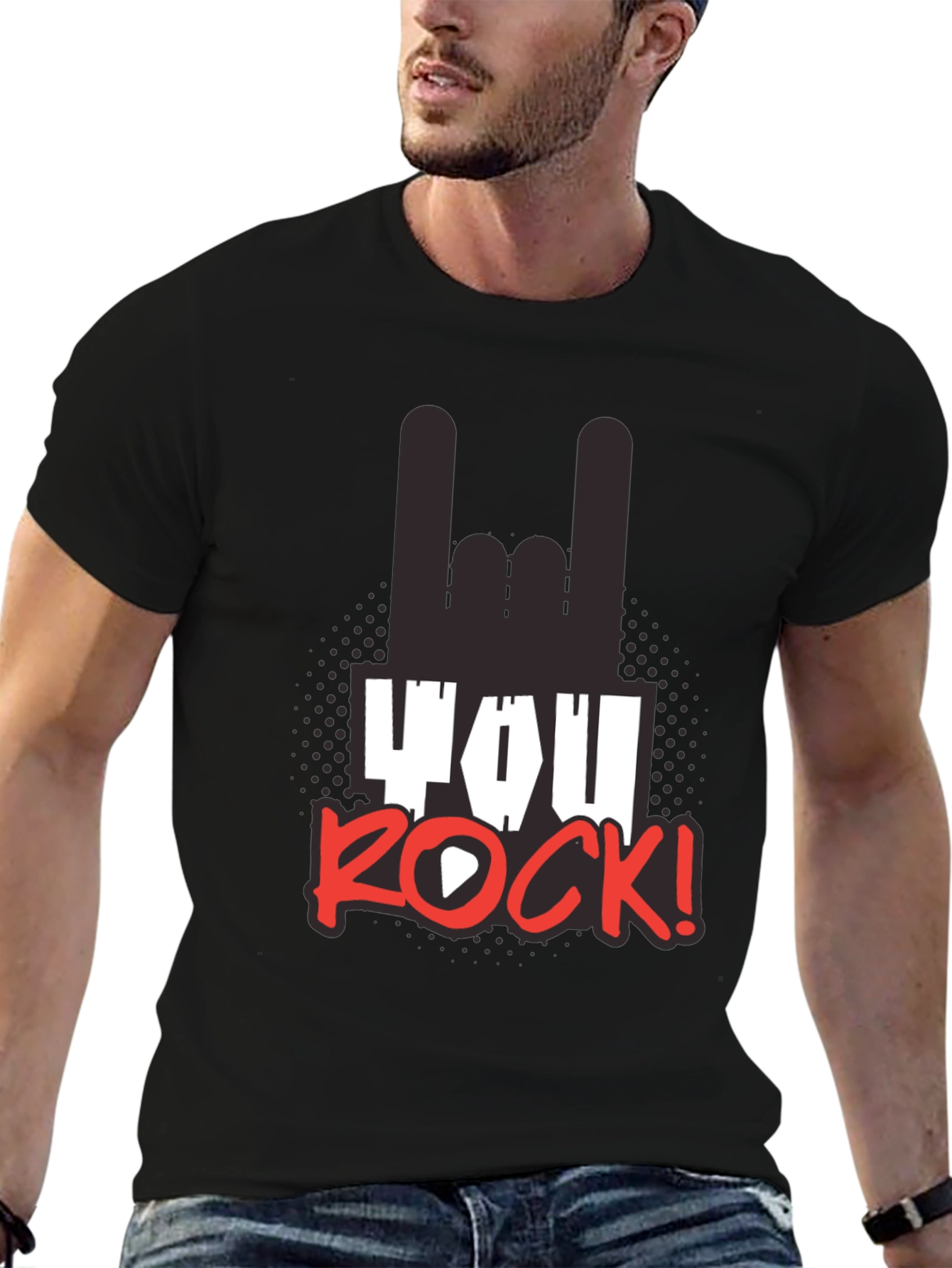 You Rock! Graphic T-Shirt - Black Unisex Tee