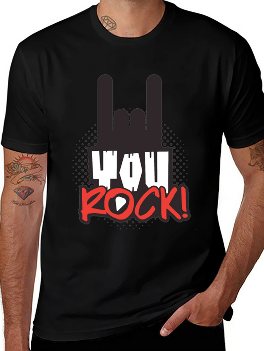 You Rock! Graphic T-Shirt - Black Unisex Tee