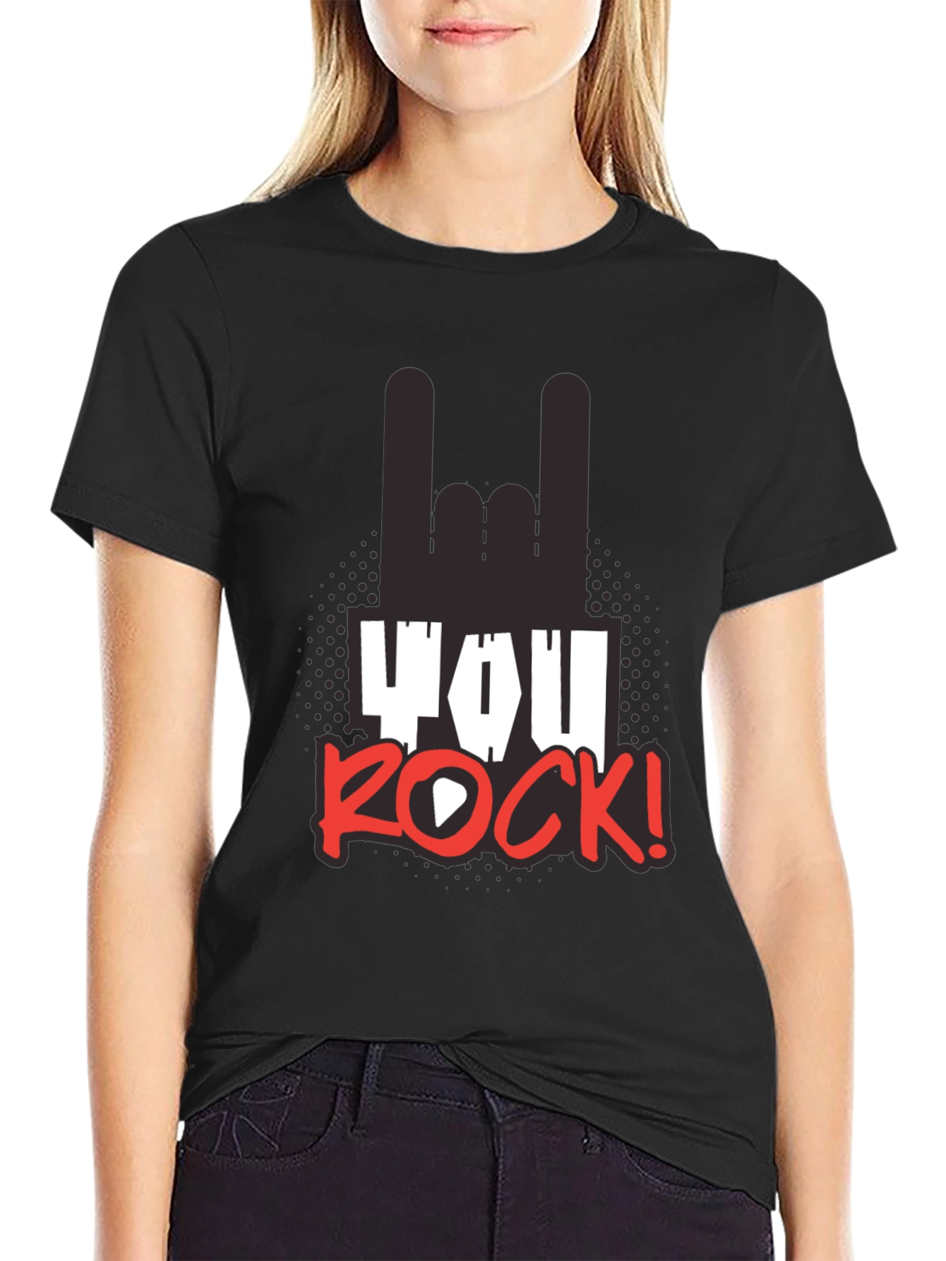 You Rock! Graphic T-Shirt - Black Unisex Tee