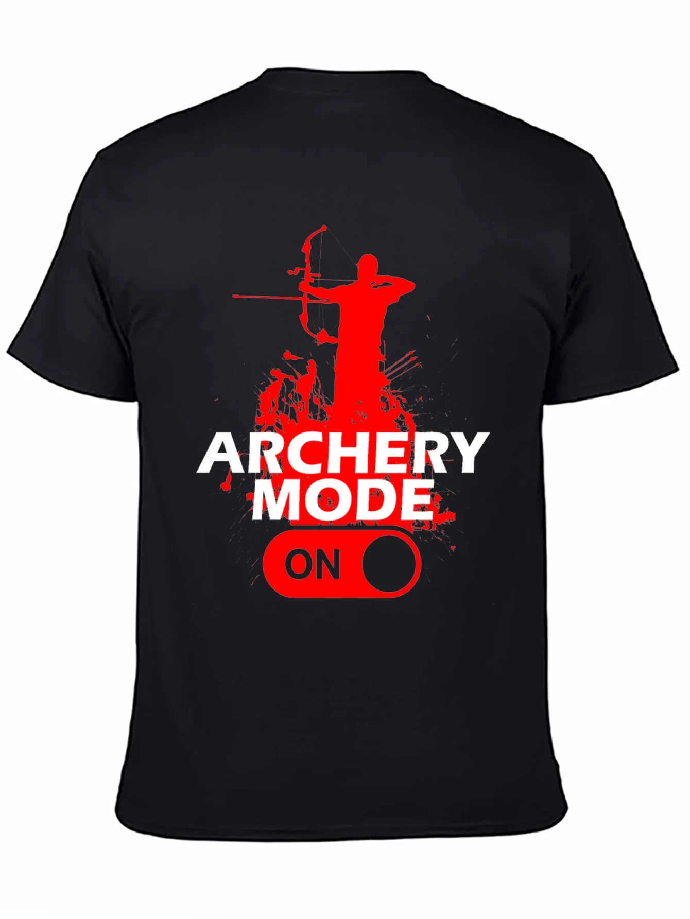 Archery Mode On Graphic Tee - Black Cotton T-Shirt