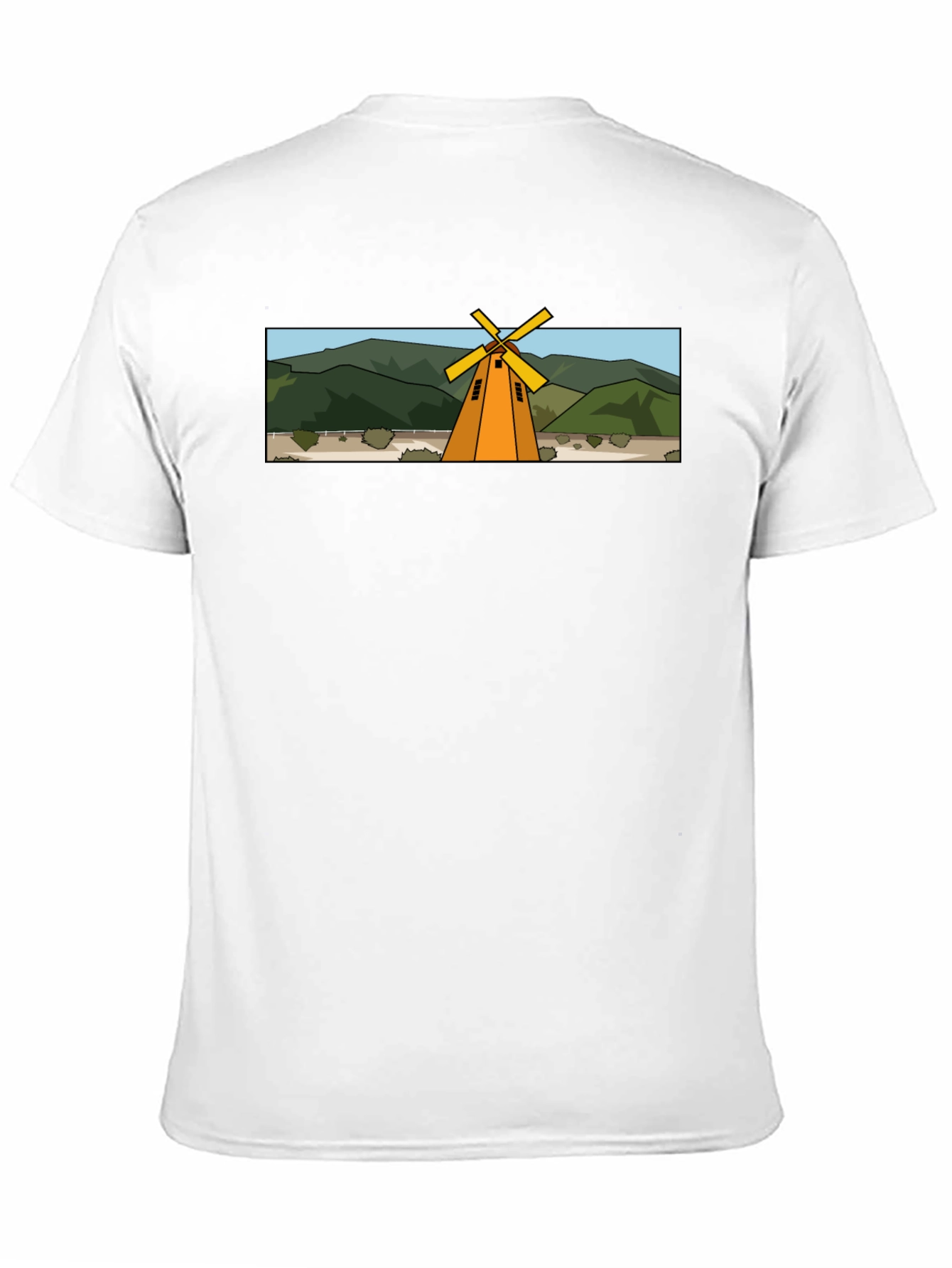 Windmill Graphic T-Shirt - Black Cotton Tee