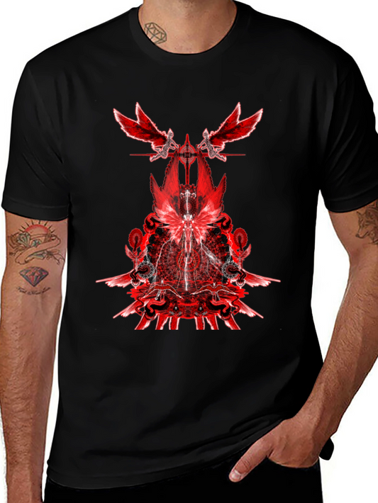 Red Angel Wings Graphic Print T-Shirt
