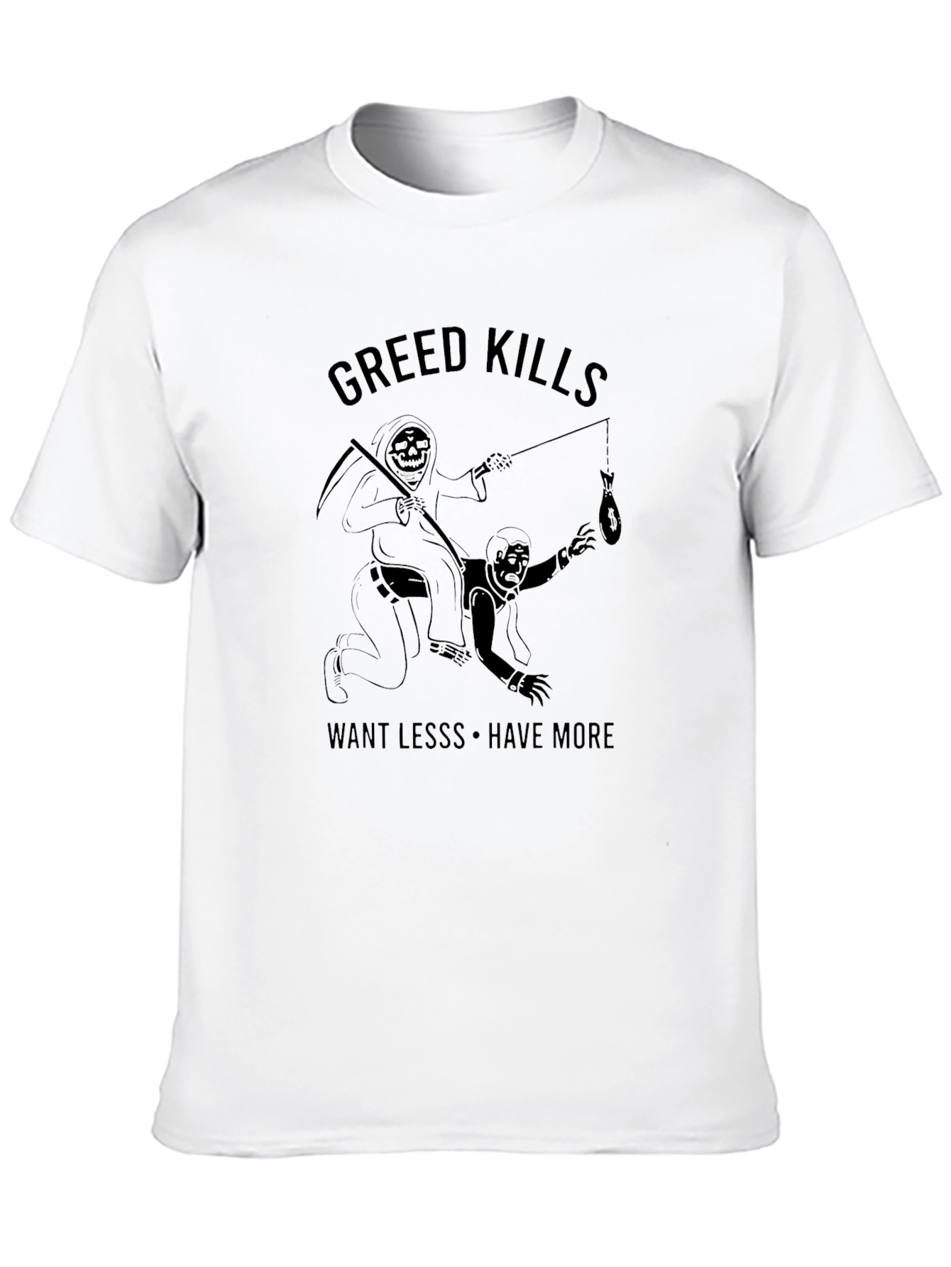 Greed Kills Graphic T-Shirt - Black