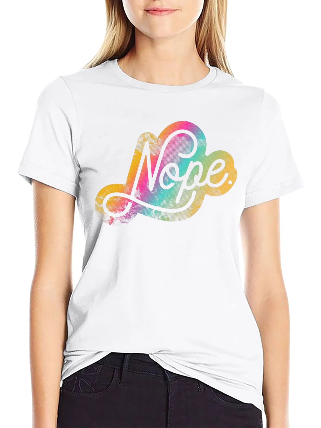 Nope Cloud Graphic Tee - Trendy Unisex Black T-Shirt