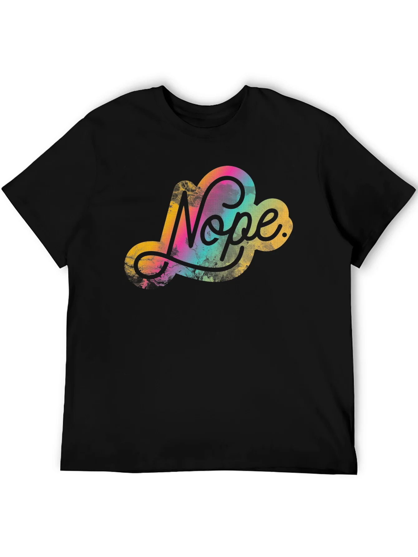 Nope Cloud Graphic Tee - Trendy Unisex Black T-Shirt