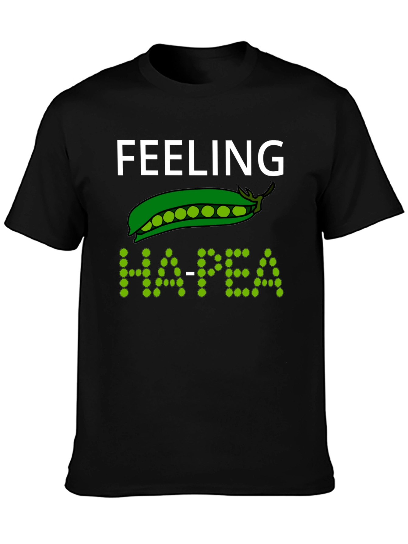 Feeling Ha-pea Graphic T-Shirt - Black