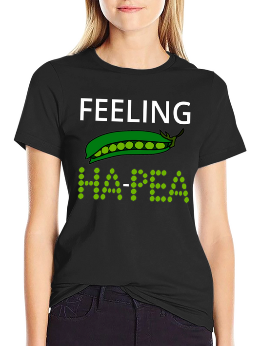 Feeling Ha-pea Graphic T-Shirt - Black