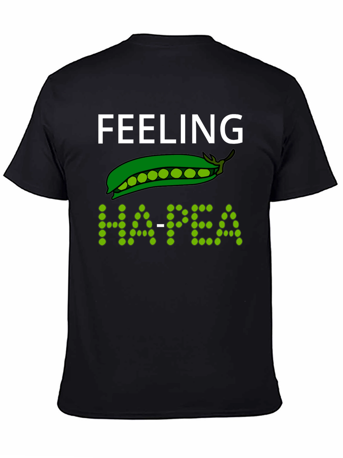 Feeling Ha-pea Graphic T-Shirt - Black