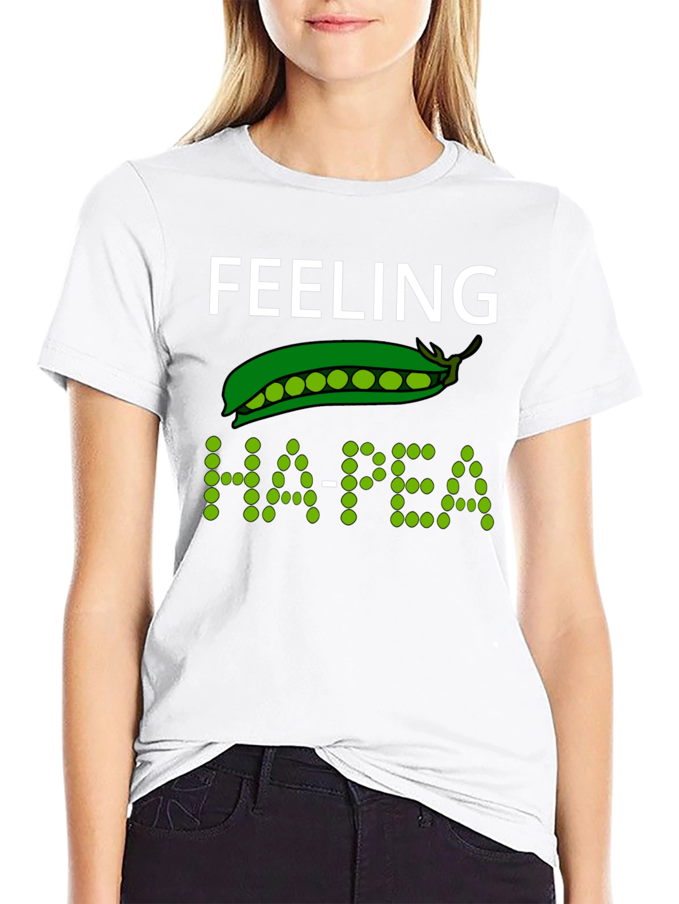 Feeling Ha-pea Graphic T-Shirt - Black
