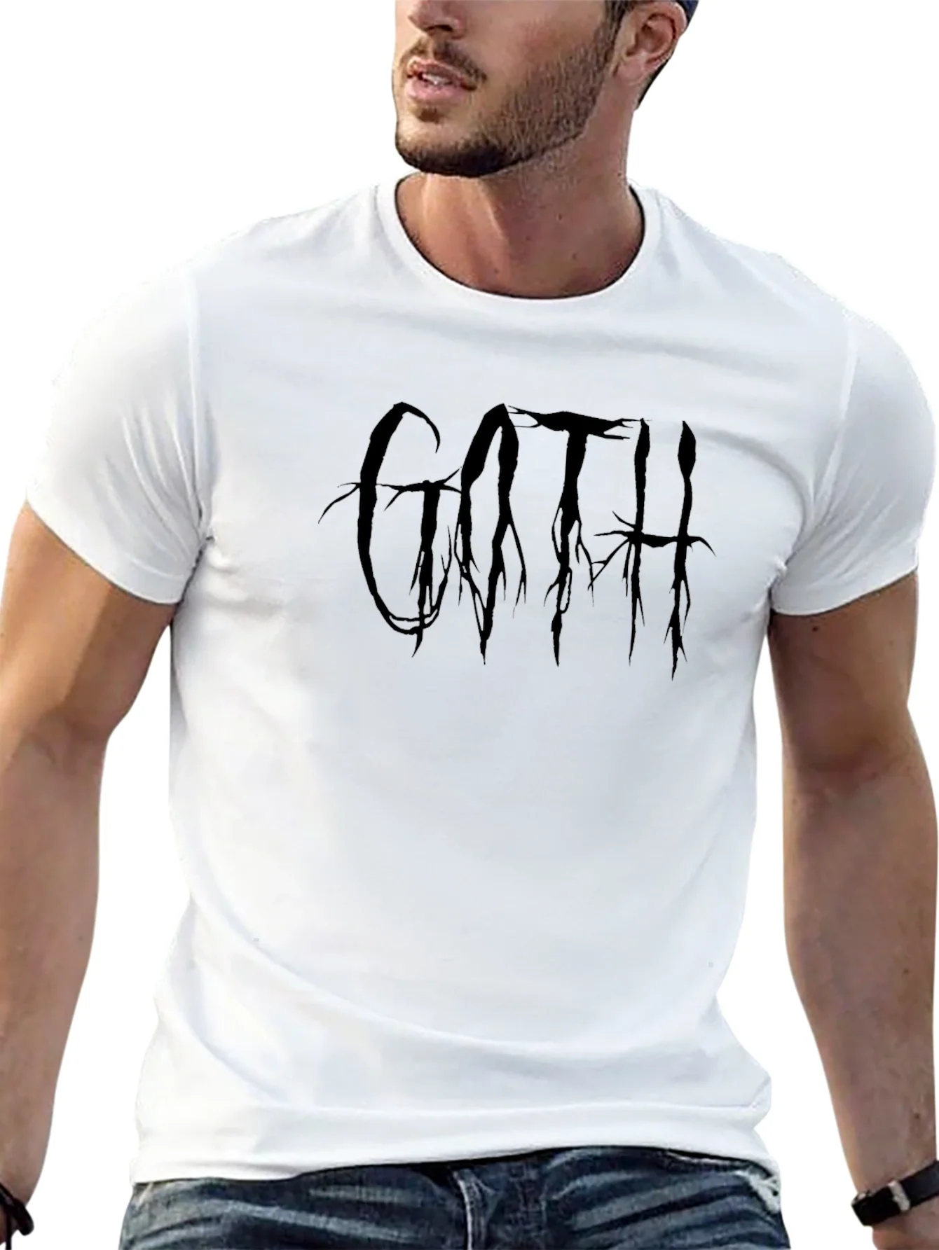 Goth Graphic Print Black T-Shirt