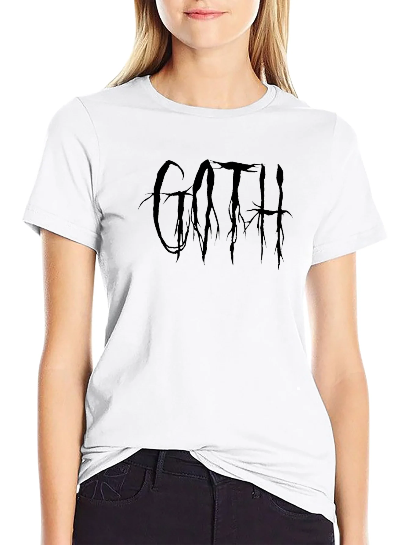 Goth Graphic Print Black T-Shirt