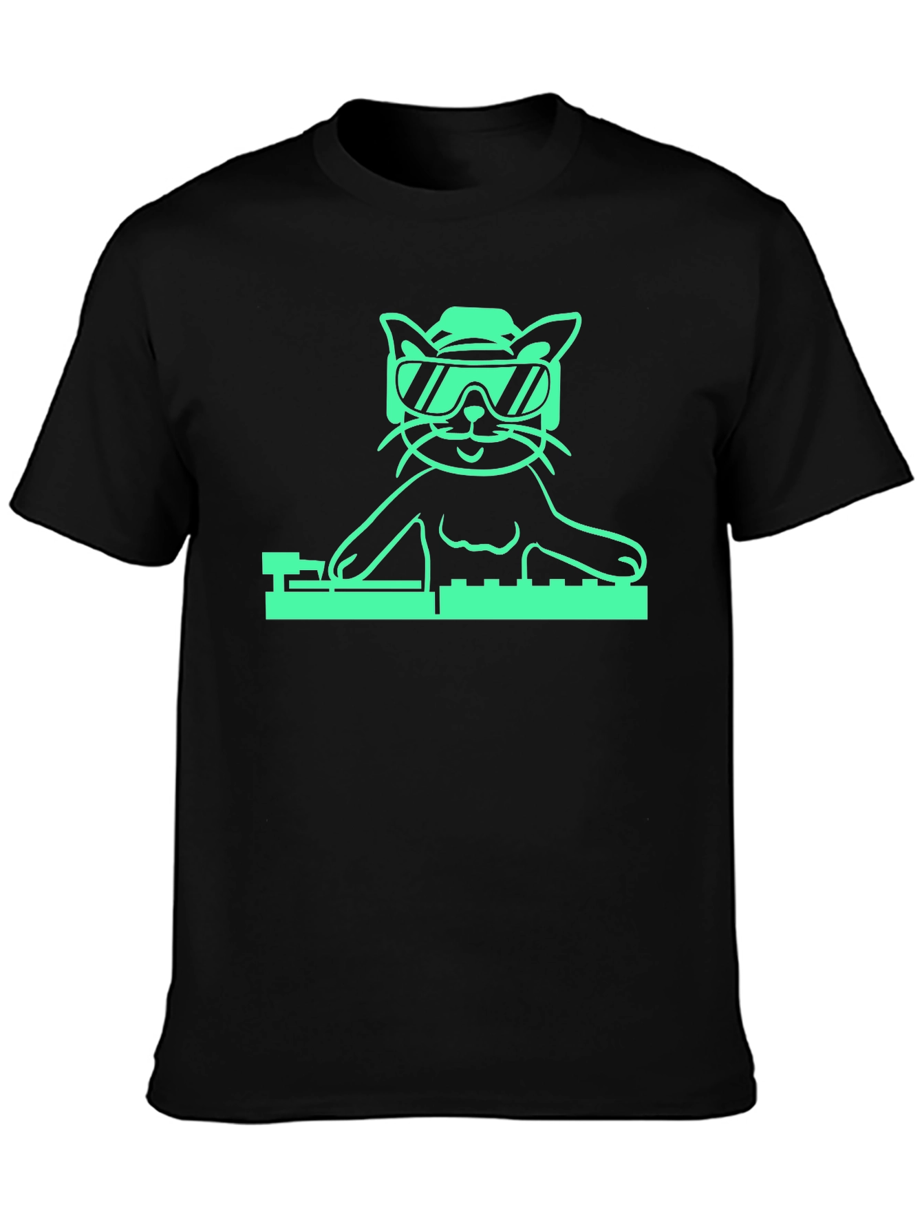 DJ Cat Graphic T-Shirt - Cool Cat Tee