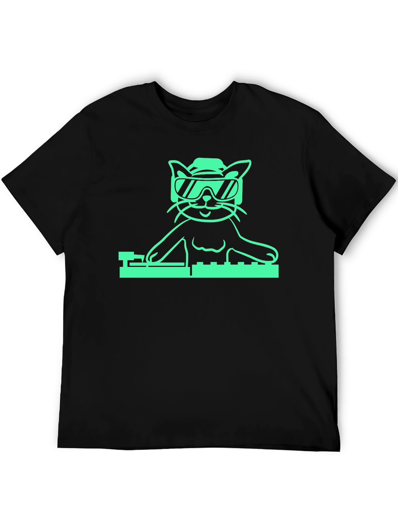 DJ Cat Graphic T-Shirt - Cool Cat Tee