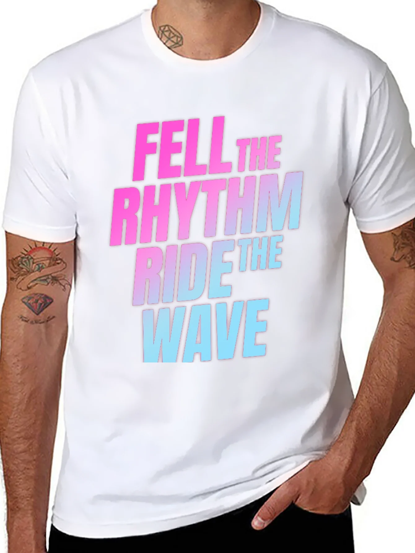 Fell the Rhythm Ride the Wave Graphic T-Shirt