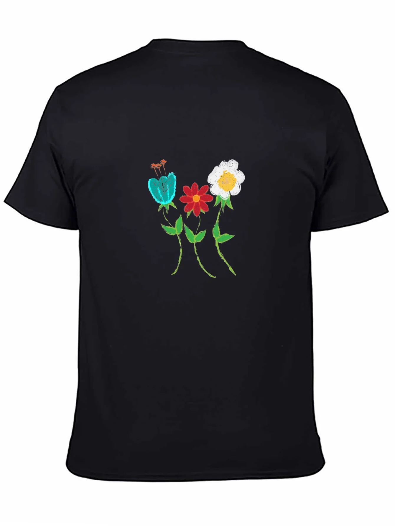 Floral Print Black T-Shirt