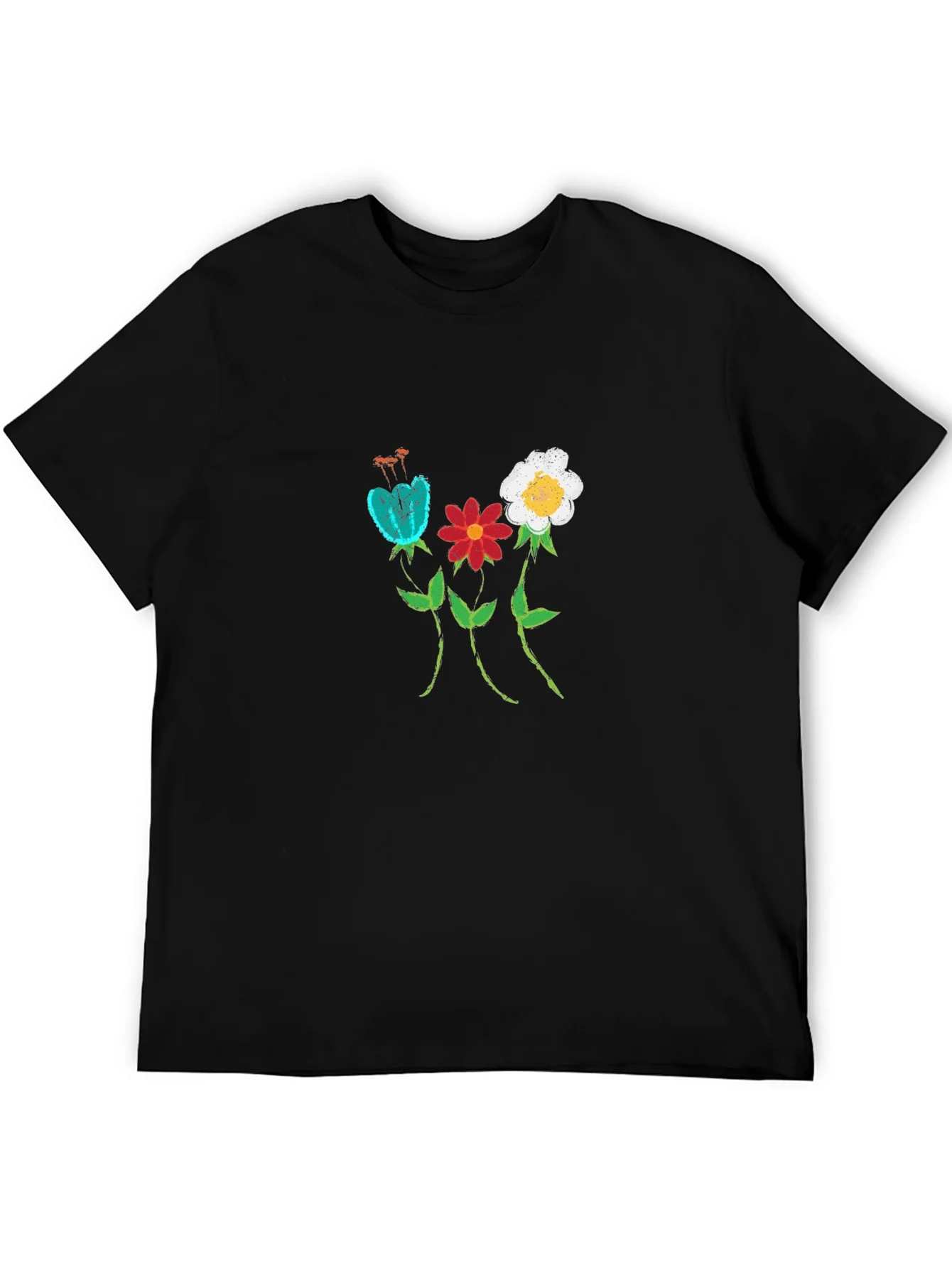 Floral Print Black T-Shirt