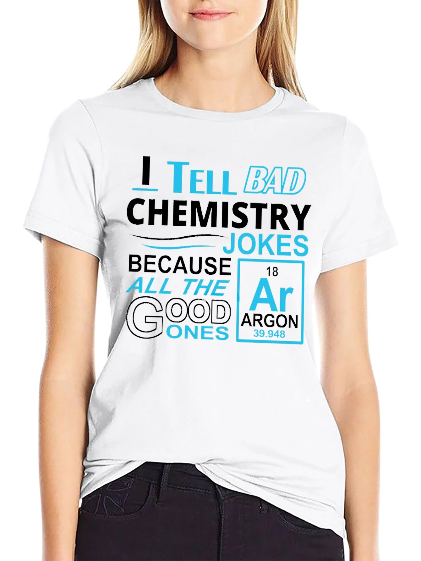 Chemistry Jokes Graphic T-Shirt - Black Cotton Tee