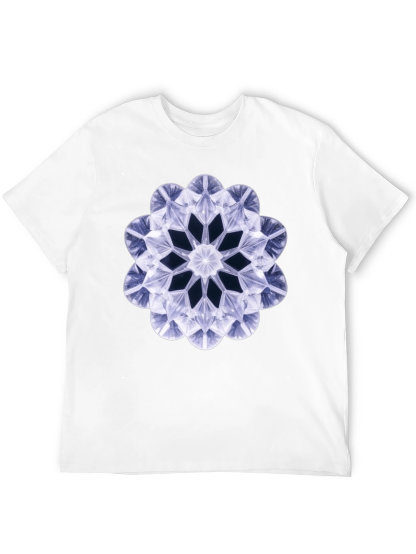 Geometric Diamond Flower T-Shirt - Bold Black Tee