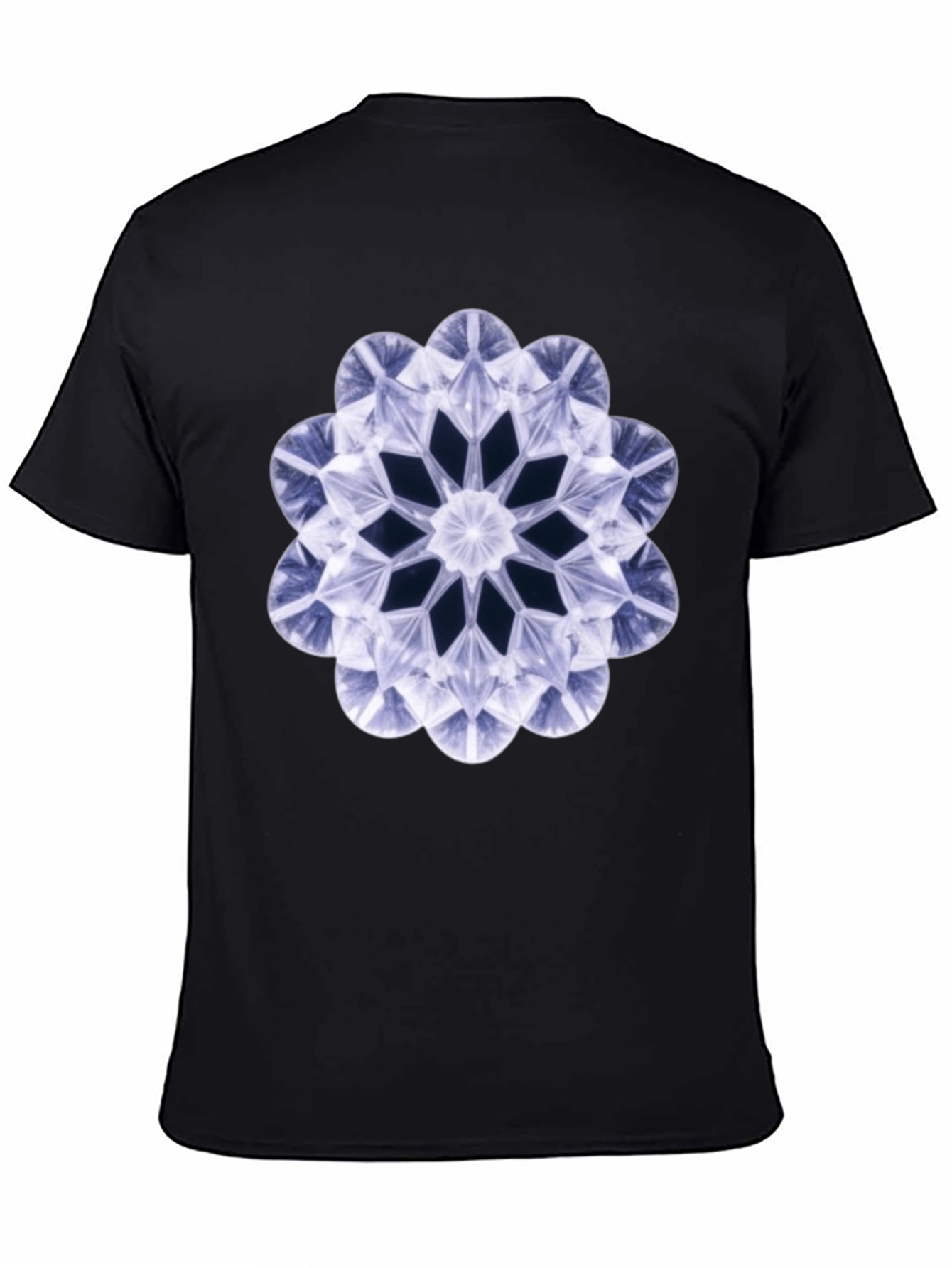 Geometric Diamond Flower T-Shirt - Bold Black Tee