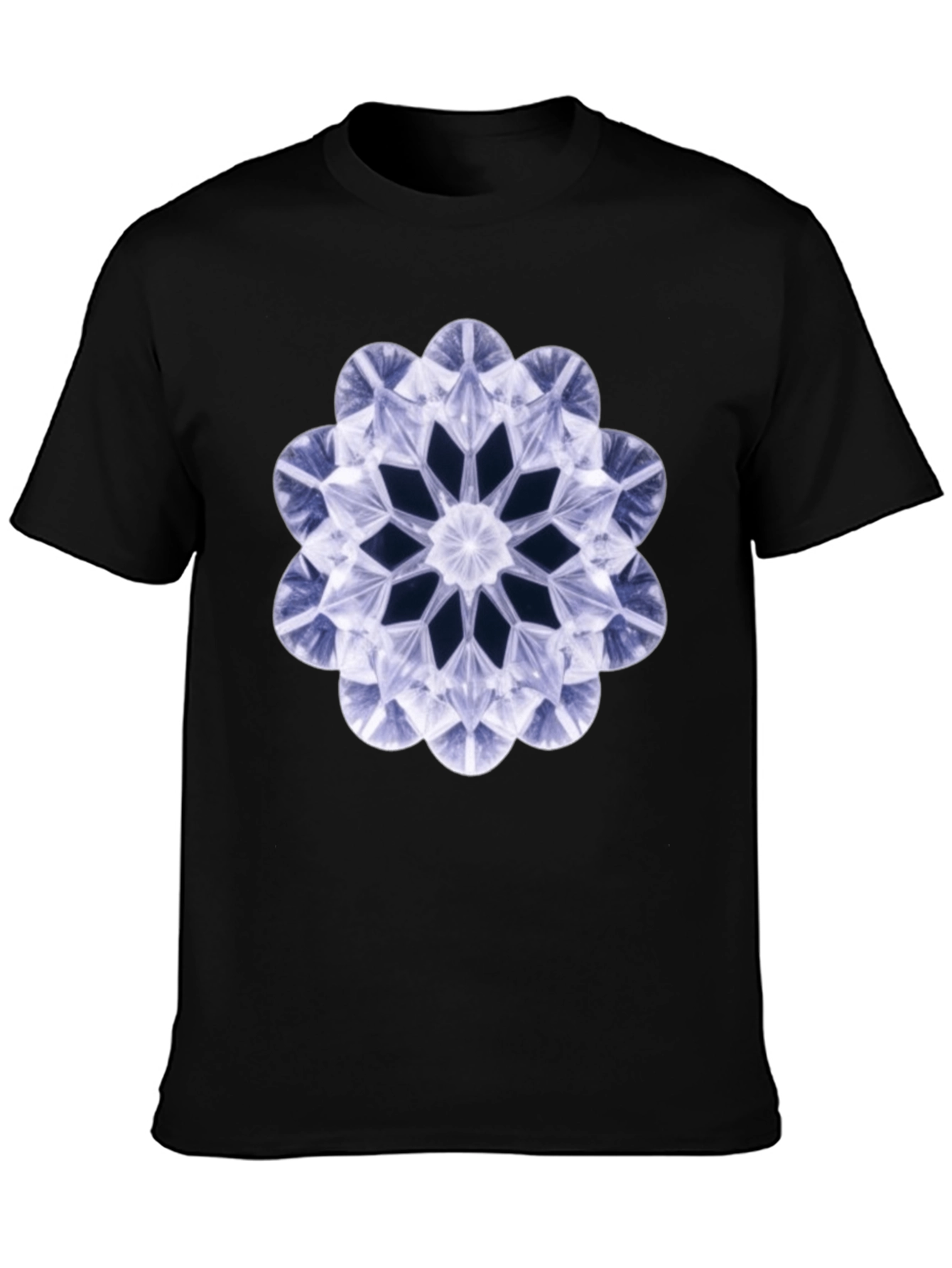 Geometric Diamond Flower T-Shirt - Bold Black Tee