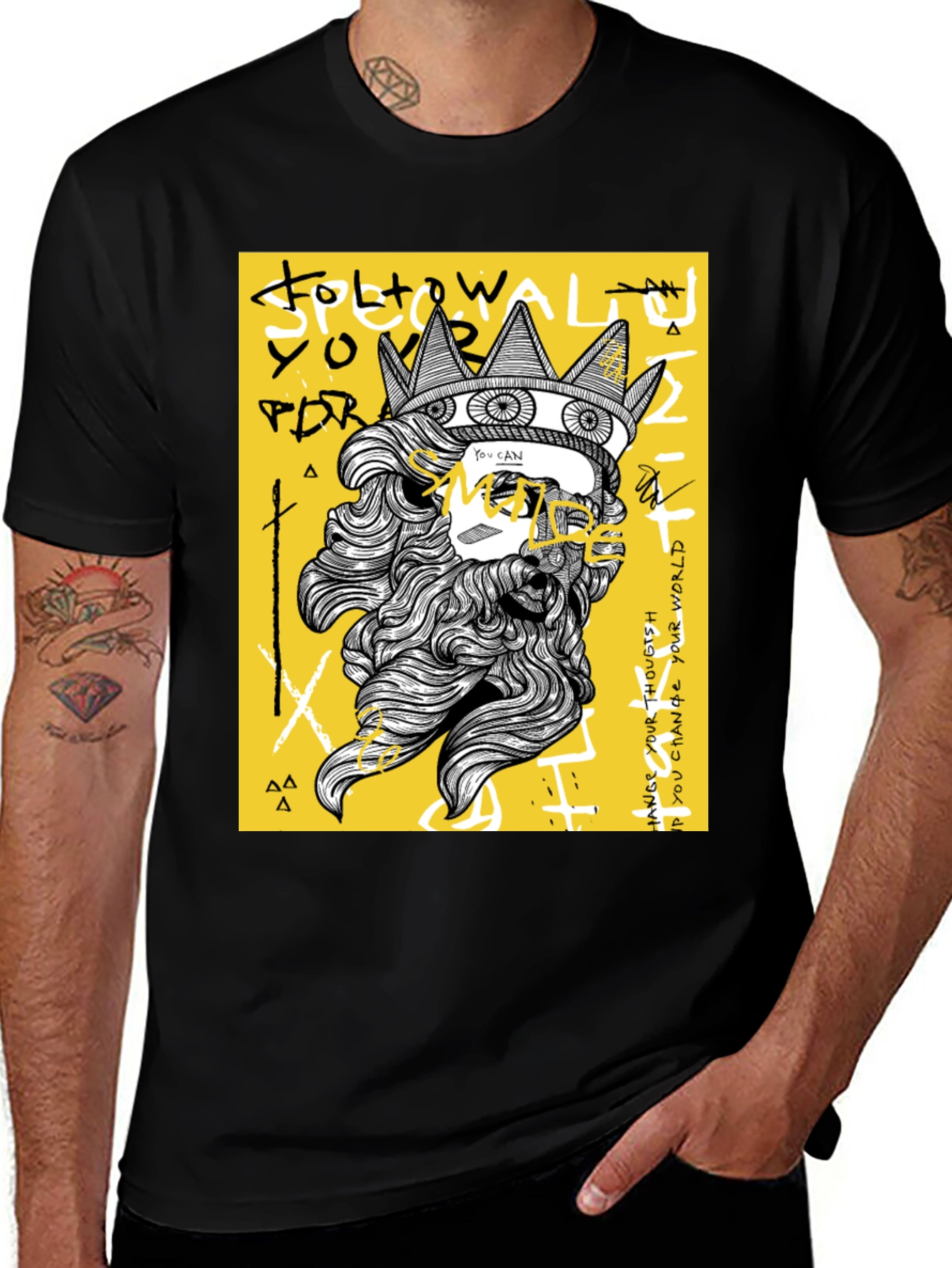 King Graphic Tee - Black T-Shirt with Bold Design