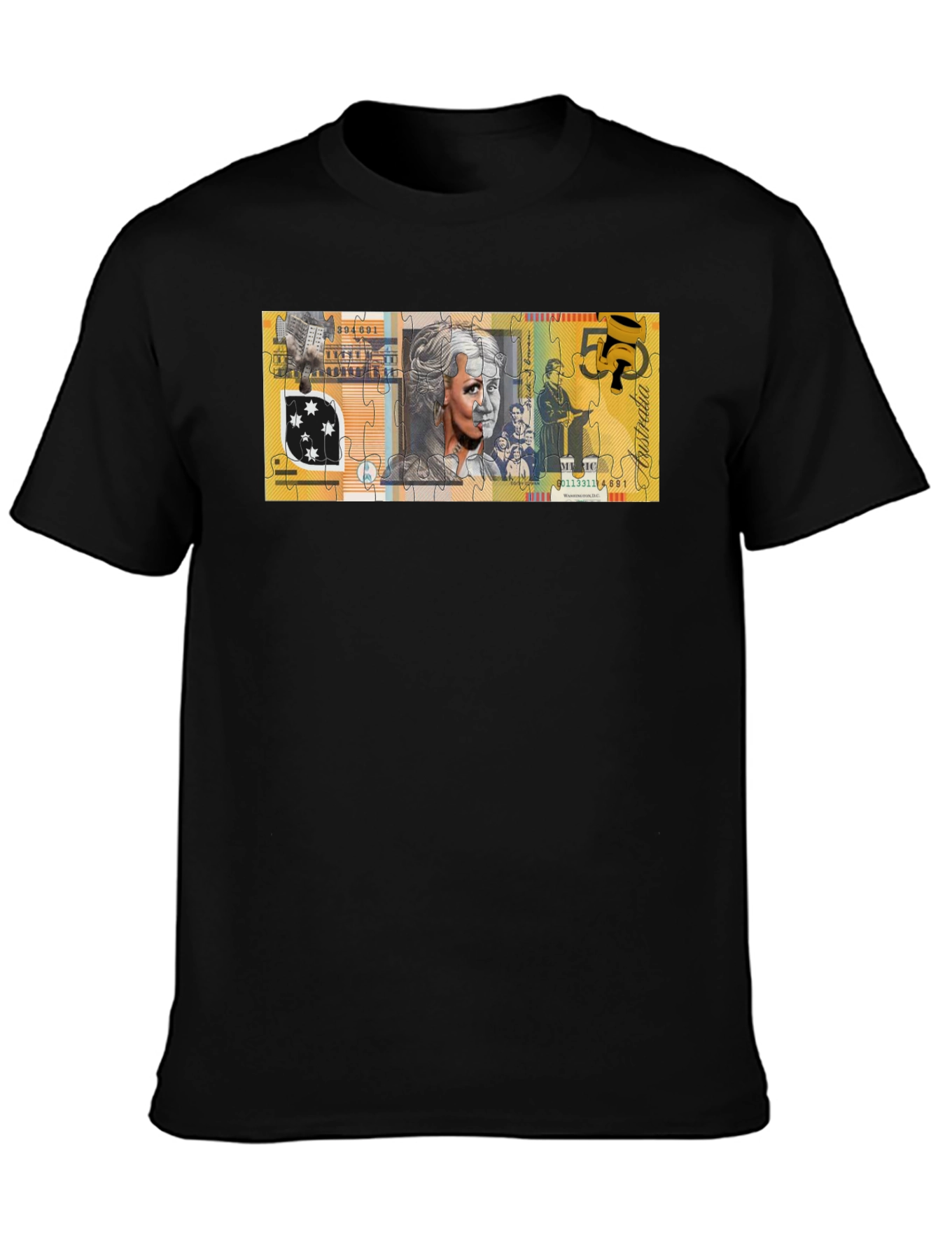 Australian $50 Note Puzzle Graphic T-Shirt