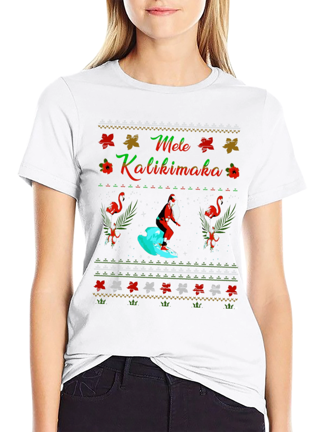Mele Kalikimaka Santa Surfing T-Shirt