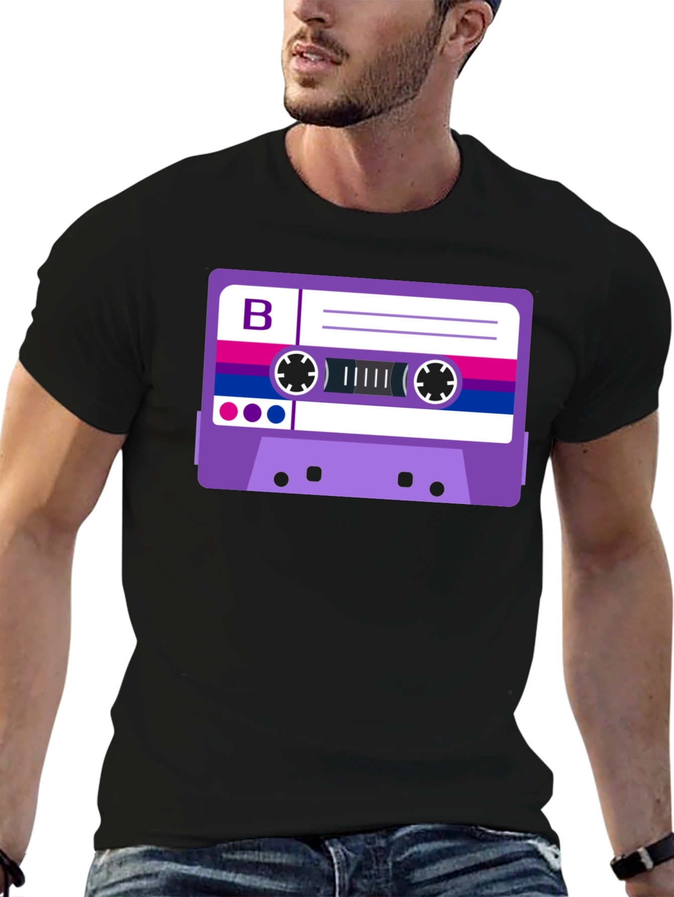 Bisexual Pride Cassette Tape Graphic Tee