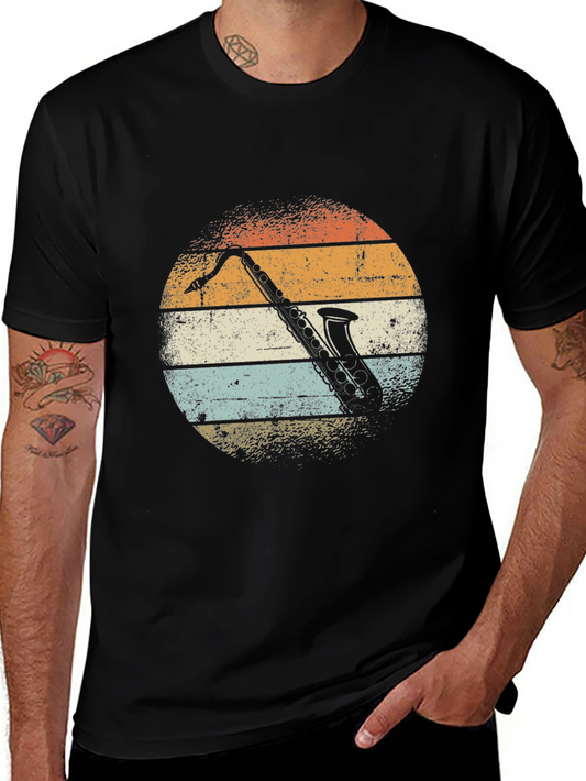 Retro Saxophone T-Shirt - Vintage Style Music Tee