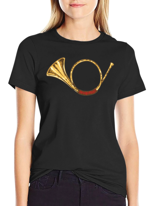 French Horn Graphic Tee - Black