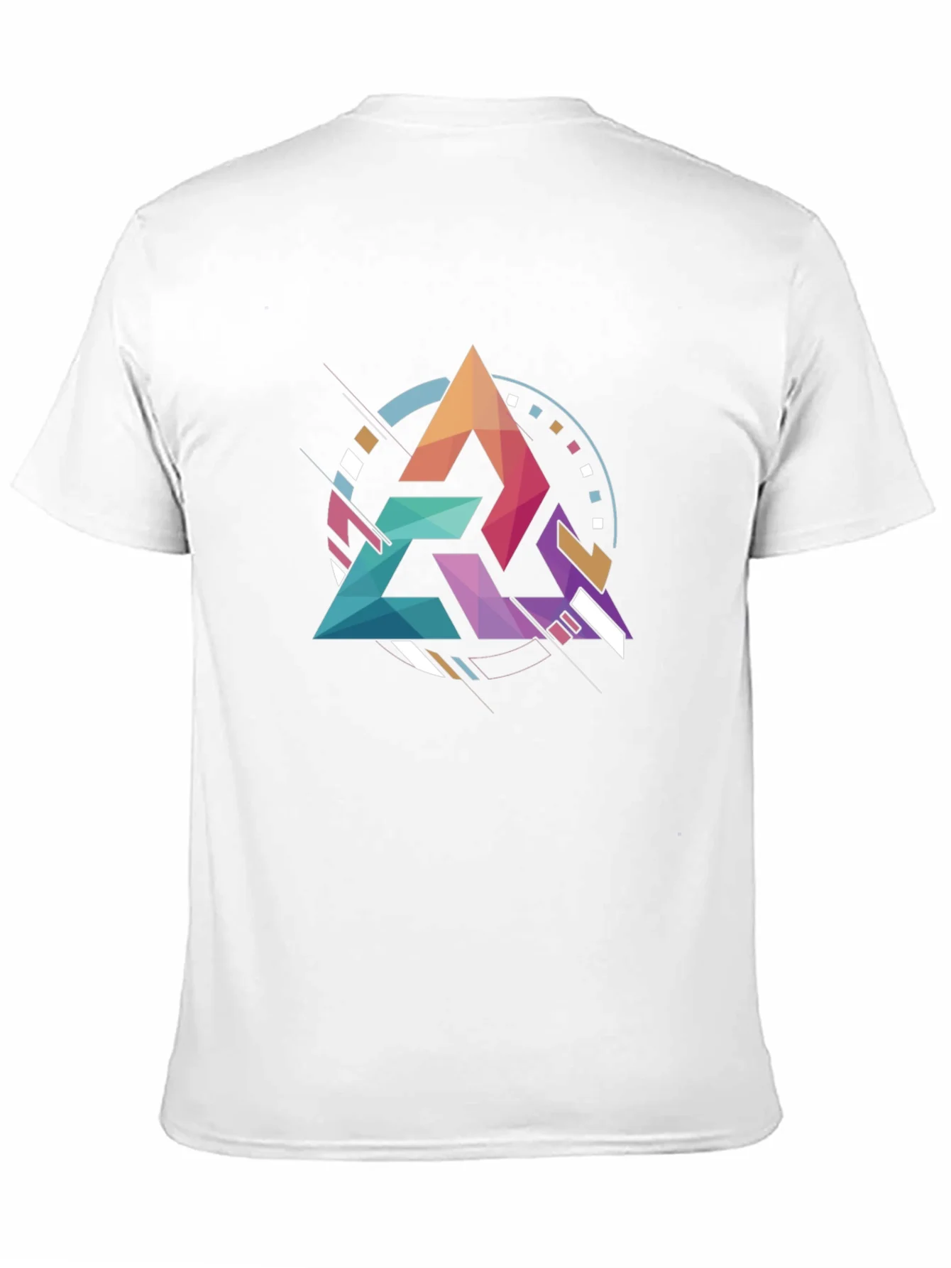 Geometric Triangle Graphic Tee - Modern Art Design