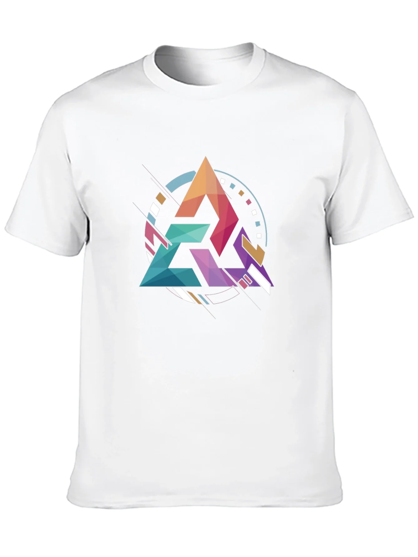 Geometric Triangle Graphic Tee - Modern Art Design