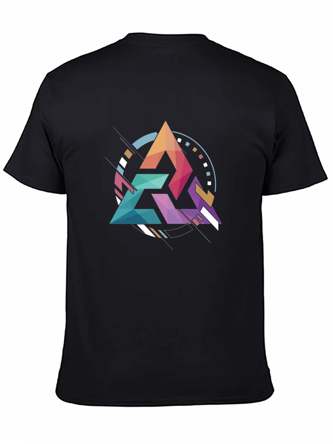 Geometric Triangle Graphic Tee - Modern Art Design
