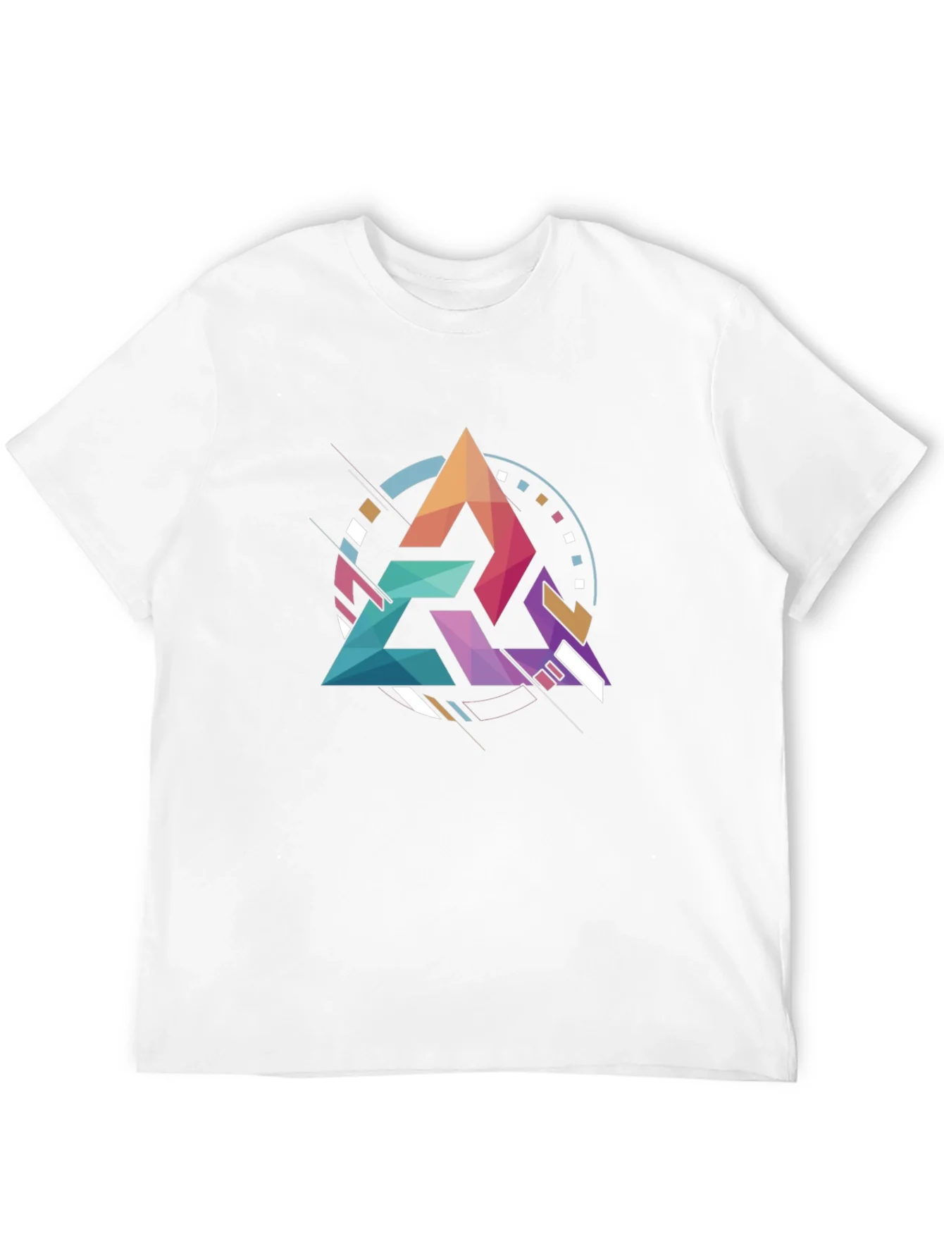 Geometric Triangle Graphic Tee - Modern Art Design